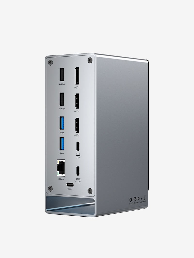 16-in-1 USB C Docking Station with SSD Enclosure for Triple Monitor Setup - Perfect for Home Office, Gaming & Productivity Workstations