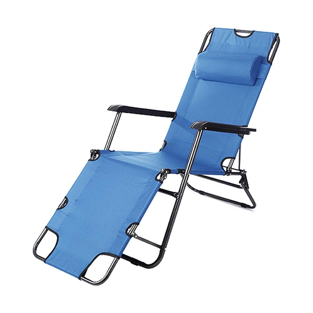 LSXIAO Zero Gravity Folding Chair - Adjustable Reclining Lounge Chair with Headrest & Armrests, Durable Oxford Fabric for Patio, Garden, Beach, Poolside & Camping (Blue, 153x47cm) - Perfect for Sunbathing, Relaxing & Outdoor Leisure Activities