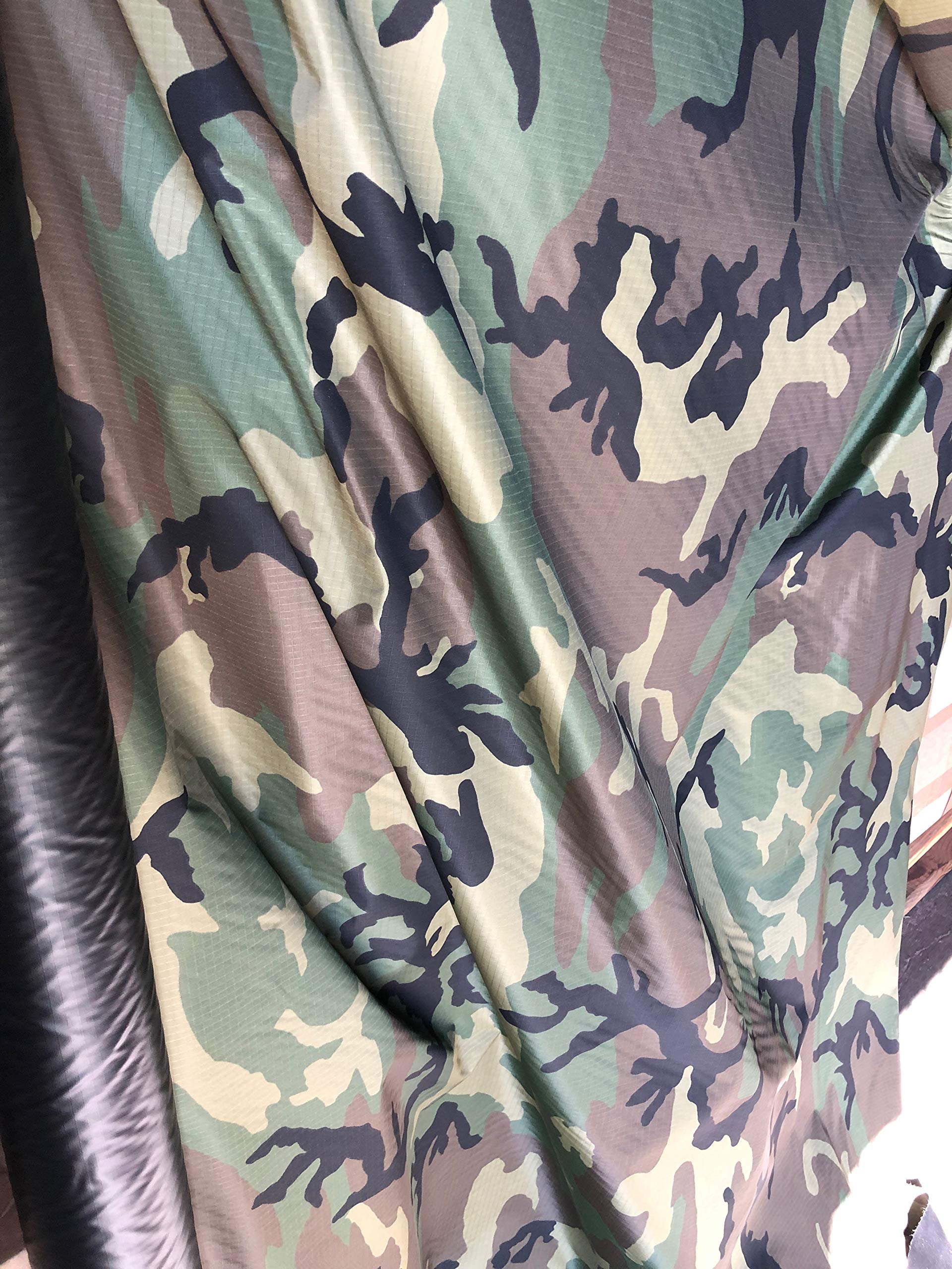 70D 1.9oz Ultra Lightweight Ripstop Nylon Fabric - Woodland Camo ACU Pattern with 1oz Urethane DWR Water Repellent & Flame Retardant (10 Yards) - Perfect for Tents, Tarps, Outdoor Gear, Military Apparel and DIY Projects