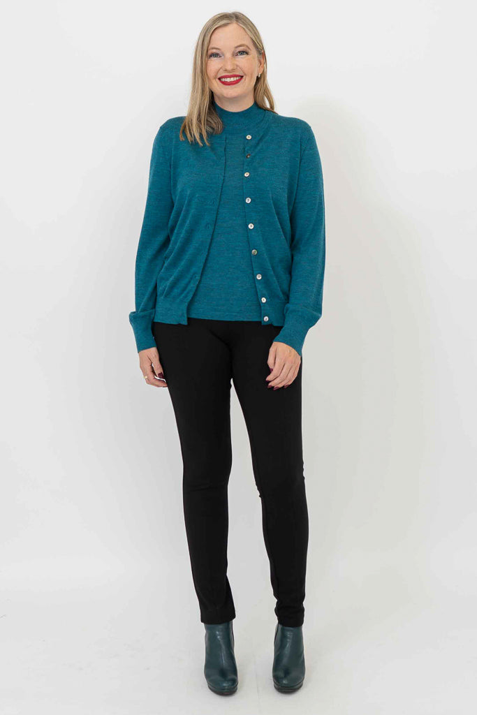 Premium Merino Wool Kitten Cardigan in Teal - Soft & Cozy Sweater for Cats - Perfect for Winter Warmth & Stylish Pet Fashion