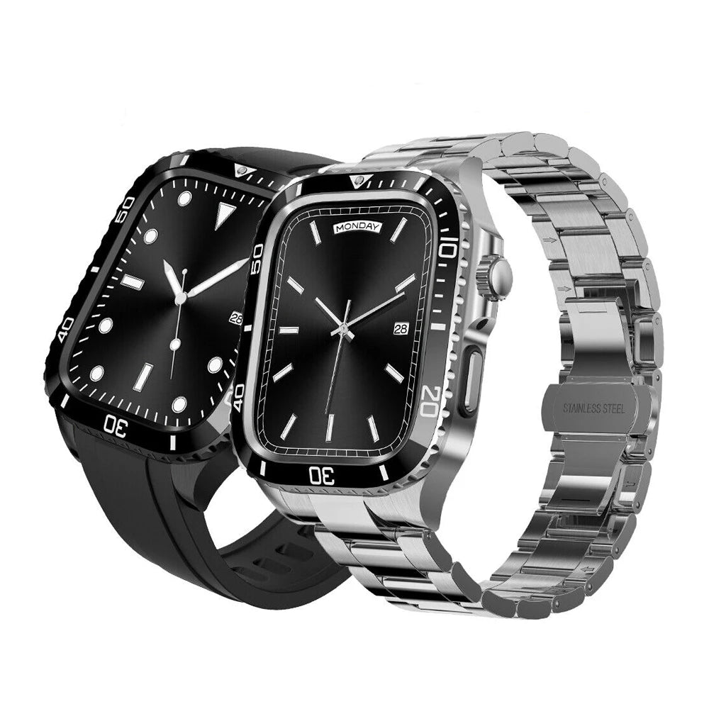 Premium ArmorLink Apple Watch Band - Durable Stainless Steel Strap for Series 9/8/7/6/SE/5/4/3/2/1 - Adjustable Magnetic Closure - Perfect for Workouts, Outdoor Activities & Everyday Wear