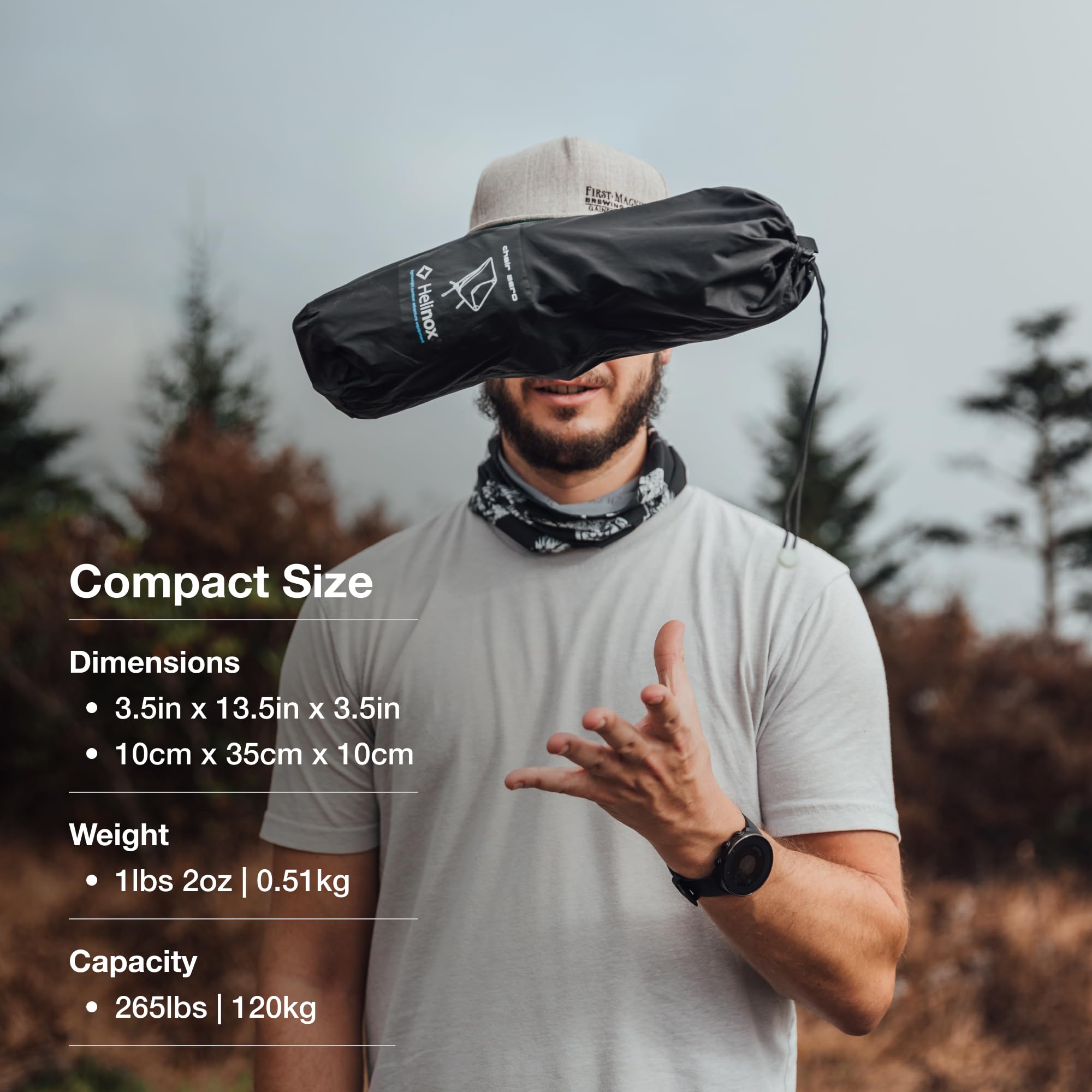 Helinox Chair Zero Ultralight Compact Camping Chair - Lightweight Portable Folding Chair for Backpacking, Hiking & Outdoor Adventures - Perfect for Camping, Beach, Picnics & Travel