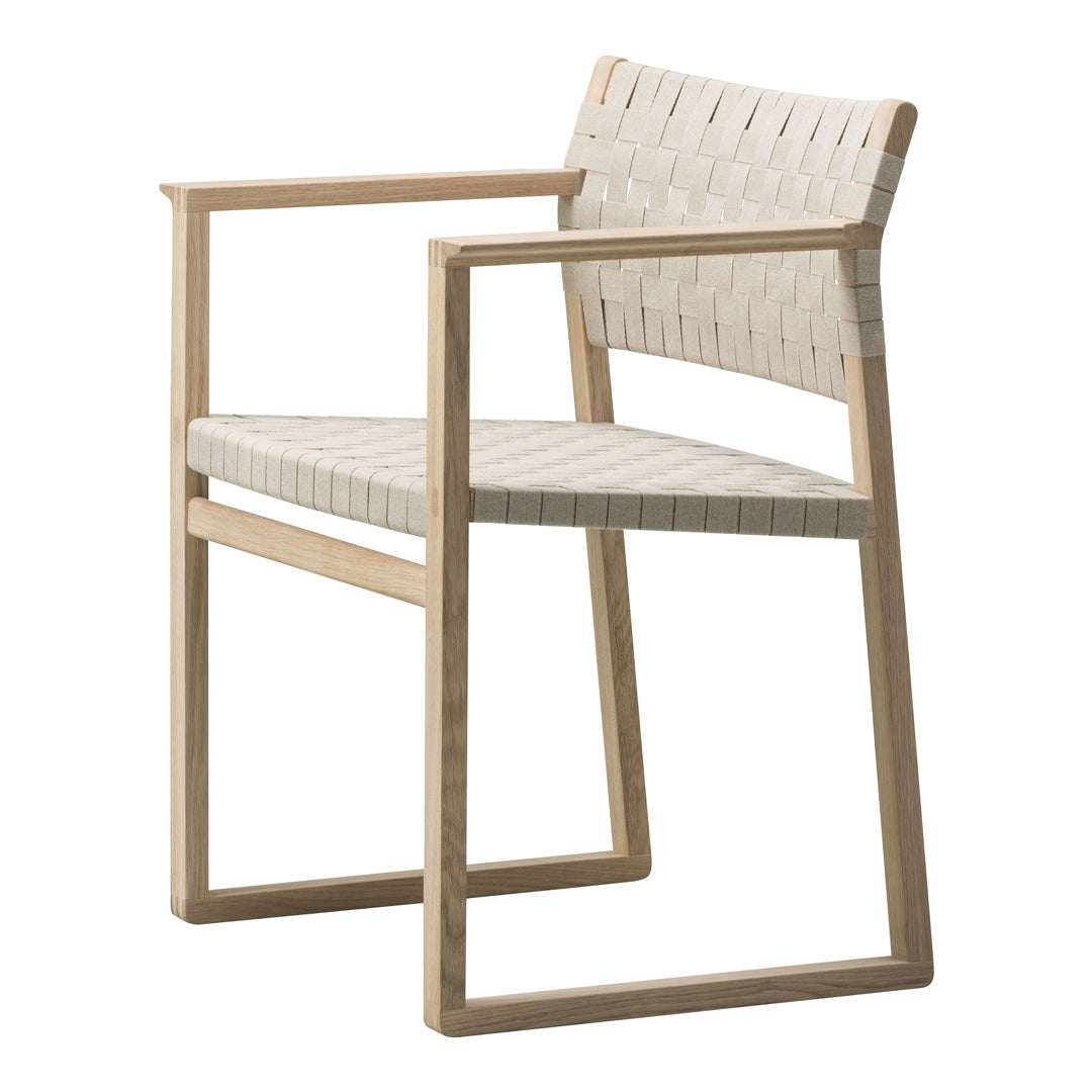 BM62 Armchair with Linen Webbing - Modern Lounge Chair for Living Room, Bedroom & Office - Comfortable Mid-Century Inspired Seating for Home Decor