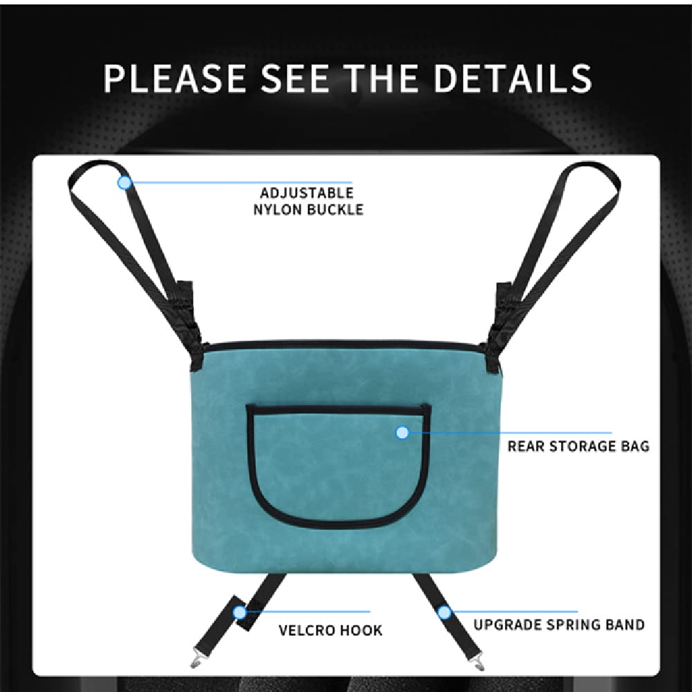 Premium Suede Car Seat Storage Organizer - Large Capacity Adjustable Center Console Bag for Vehicles (Grey) | Perfect for Road Trips, Daily Commutes & Family Travel Accessories