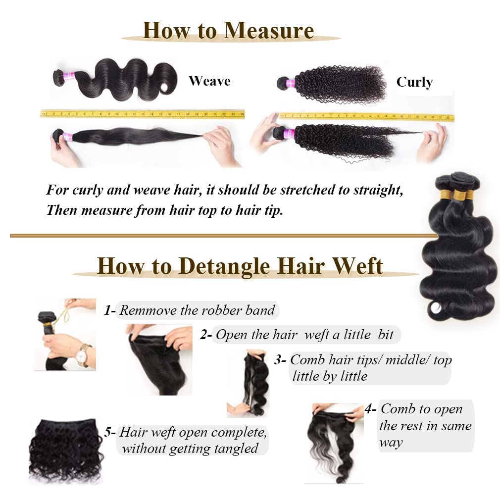 Premium 10A Brazilian Body Wave Human Hair Bundles 3-Pack (18, 20, 22 Inch) - Natural Black Double Weft Hair Extensions for Women | Perfect for Styling, Volume & Length Enhancement