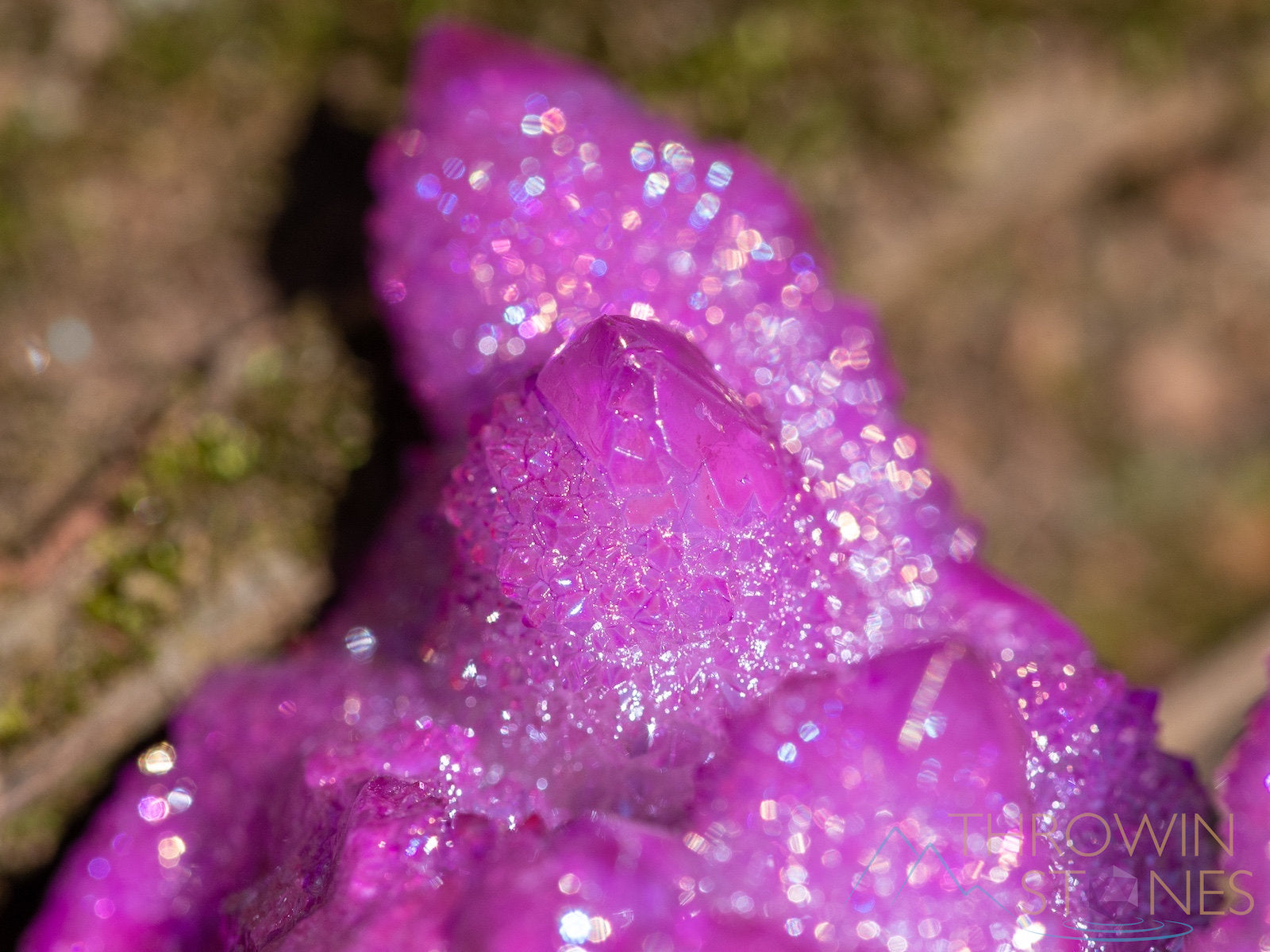 Natural Aura Quartz Crystal Cluster - Ruby Pink Rainbow Quartz for Healing & Metaphysical Use | Spiritual Decor, Meditation & Energy Work (R0580)