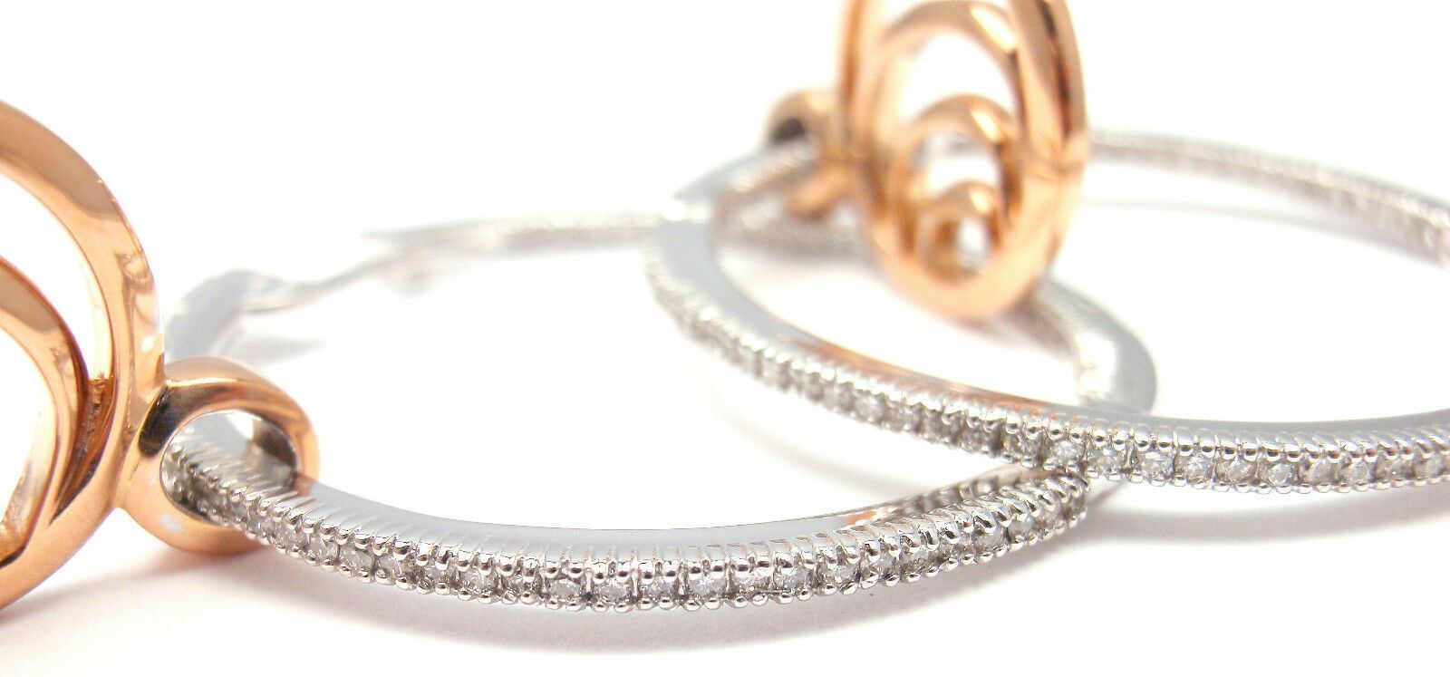 Authentic Damiani 18k Rose Gold & White Gold Diamond Hoop Earrings for Women - Luxury Italian Jewelry for Weddings, Parties & Special Occasions