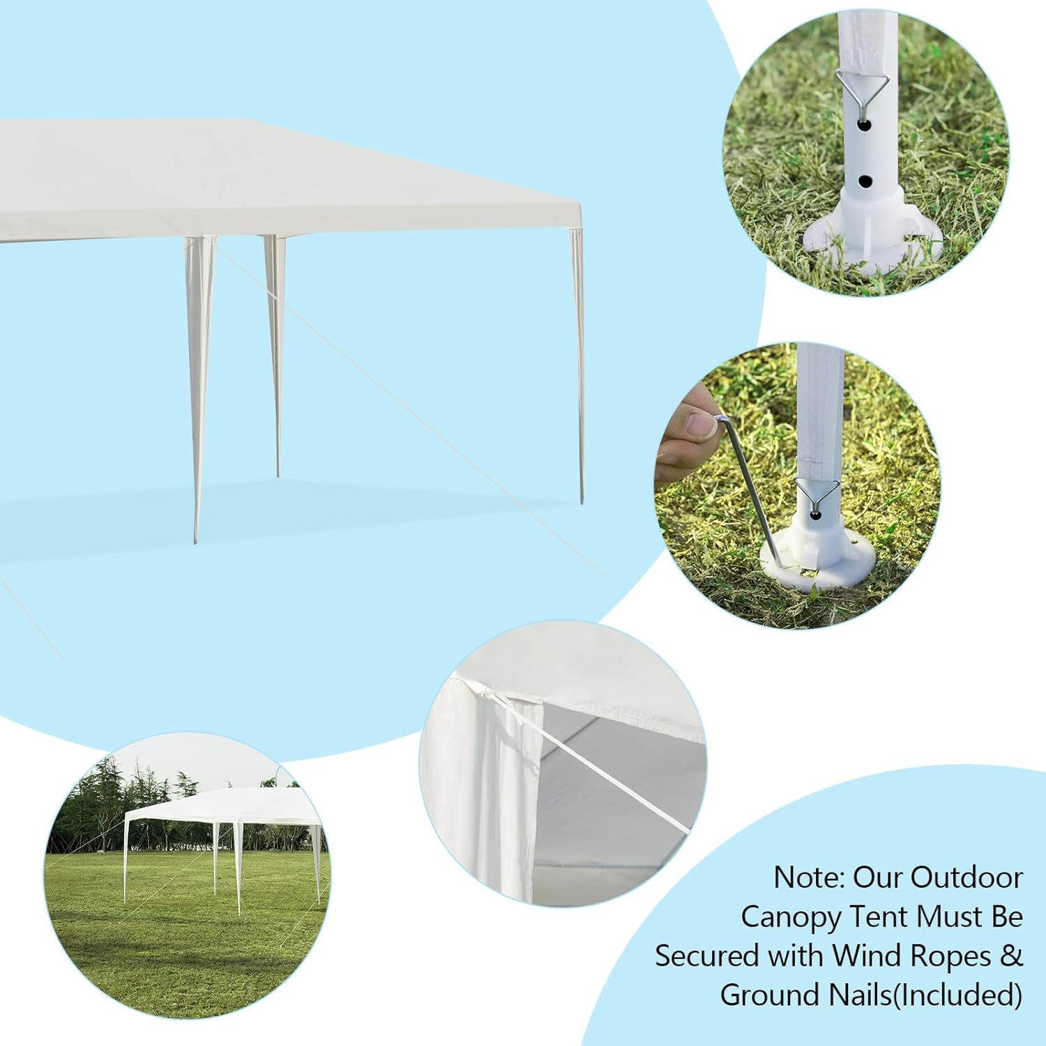 Tangkula 10x30 Ft Heavy Duty Canopy Tent with 5 Removable Sidewalls - Waterproof Outdoor Party Tent with Wind Ropes & Ground Stakes - Perfect for Weddings, Backyard Events, Camping and Outdoor Gatherings