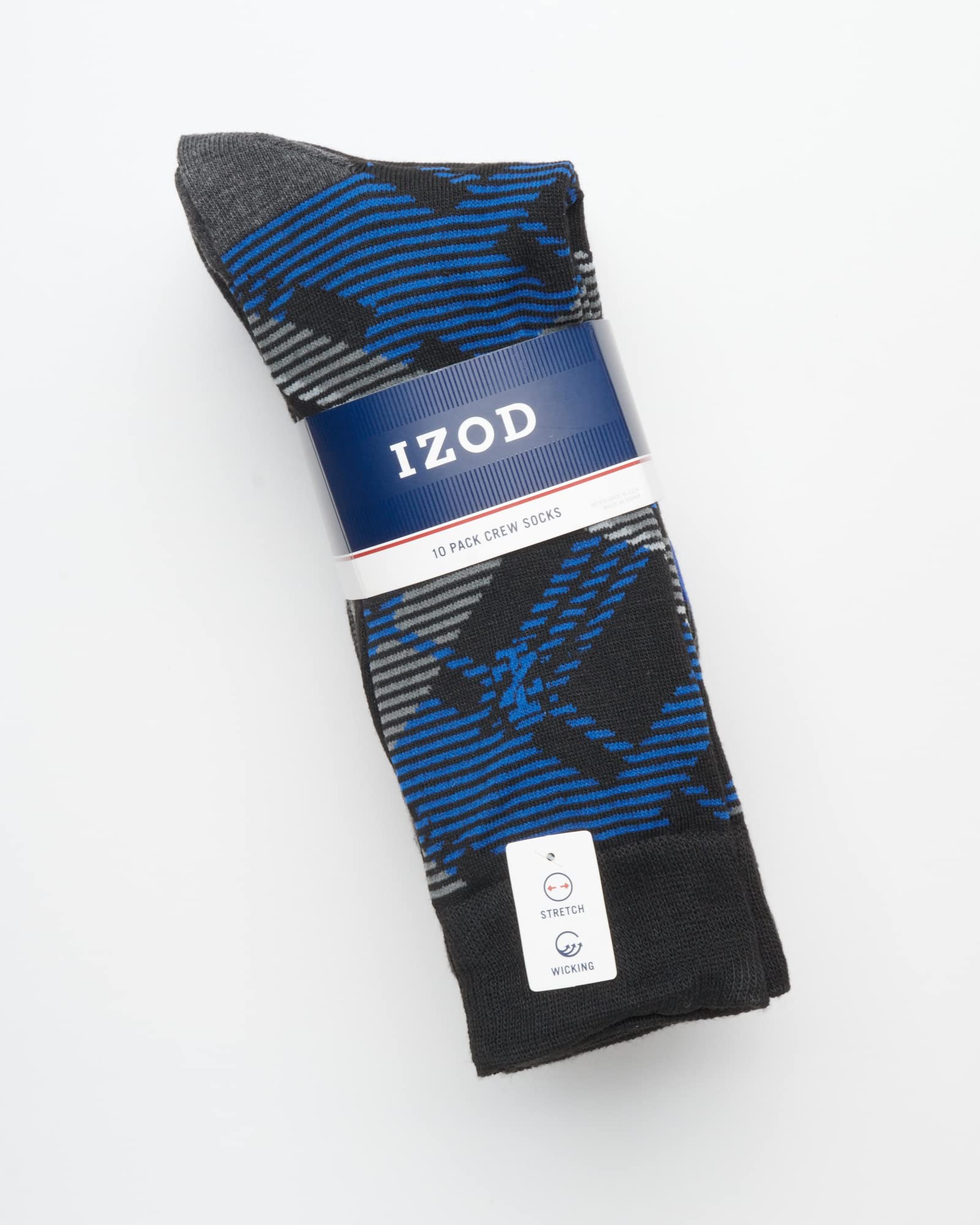 IZOD Men's Dress Socks - 10 Pack Lightweight Comfort Crew Socks for Business & Formal Wear - Perfect for Office, Weddings & Dress Shoes