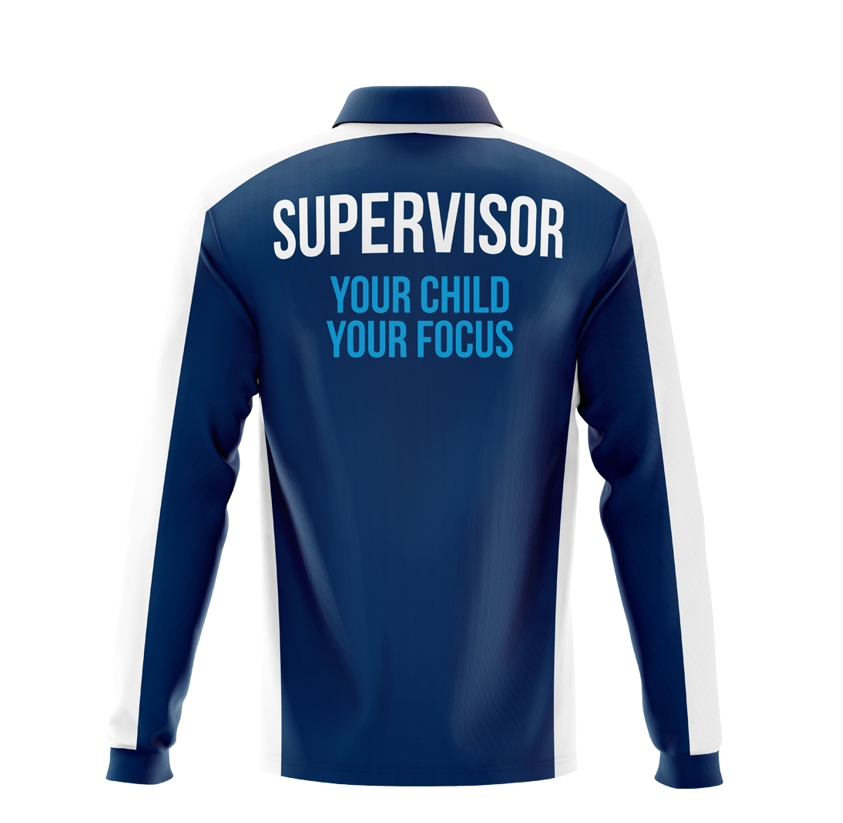 Pool Supervisor Long Sleeve Polo Shirt - Comfortable Workwear for Lifeguards & Aquatic Staff - Perfect for Poolside Safety & Professional Appearance