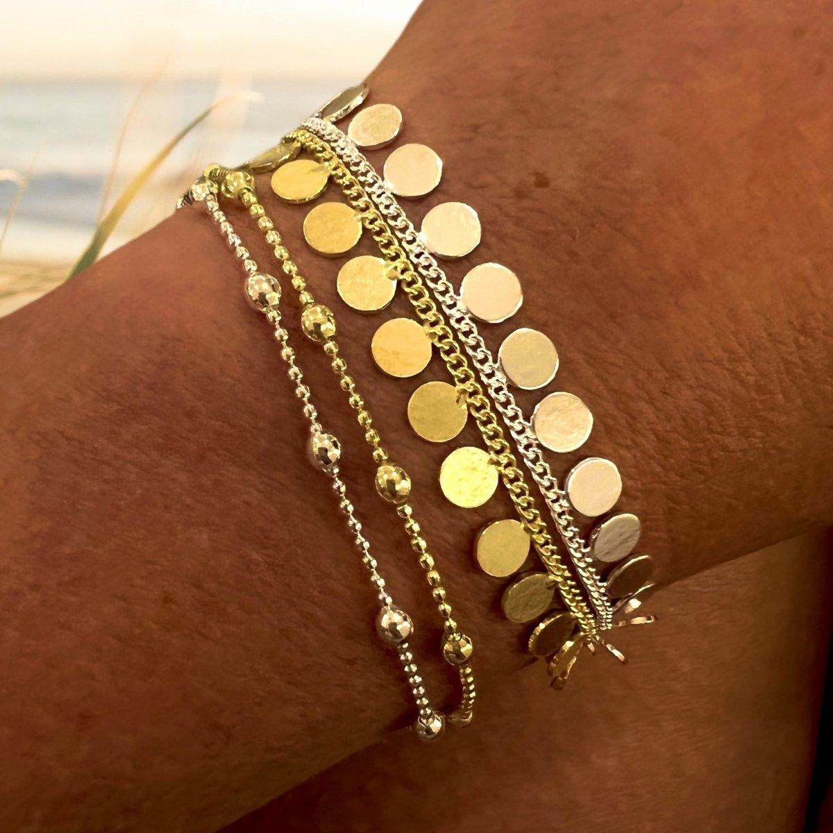 Laihas Bauble Sterling Silver Boho Bracelet for Women - Handmade Adjustable Hippie Jewelry for Festival, Layering & Everyday Wear