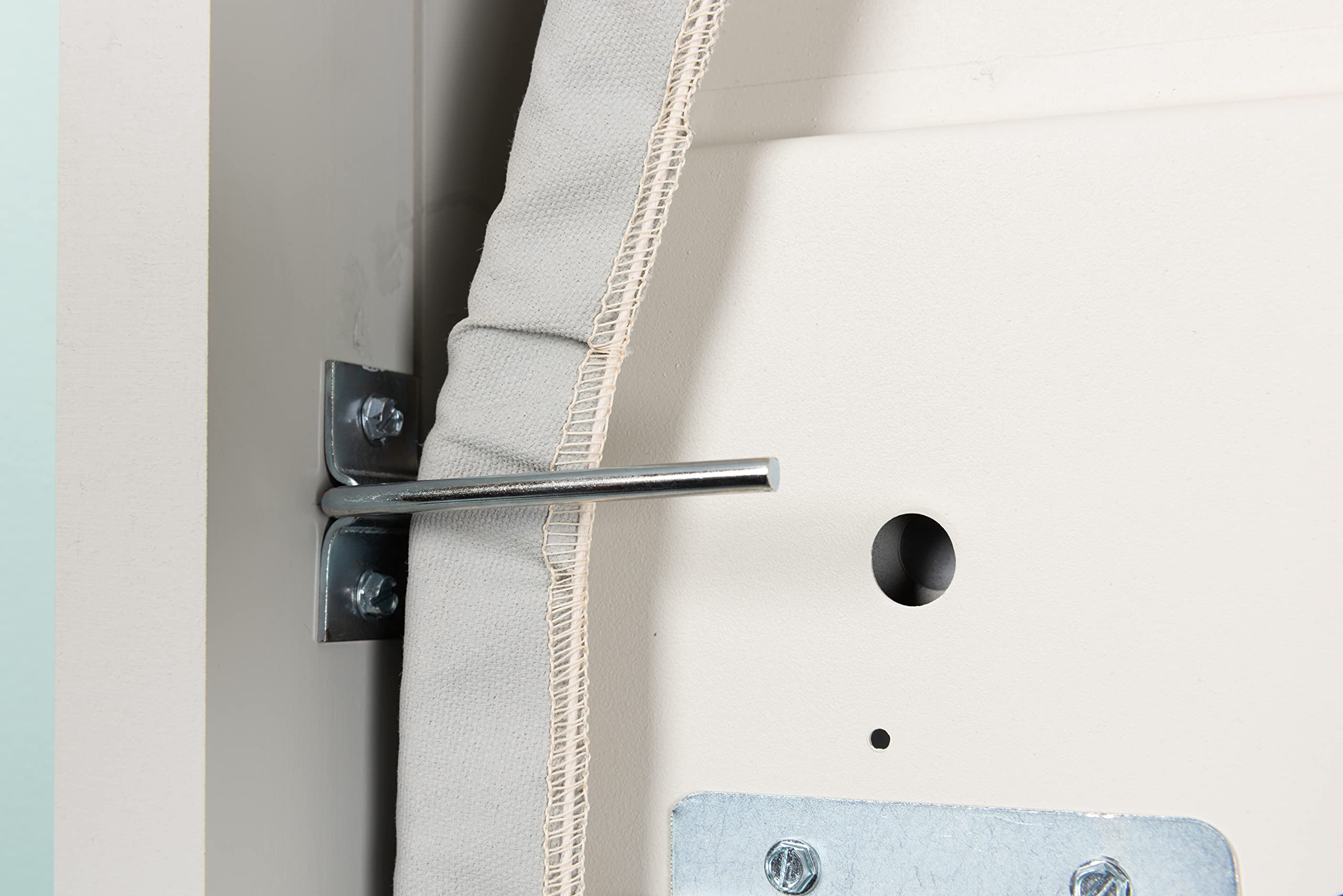 Built-In Ironing Center with 42 Inch Ironing Board | Electrical System & Hot Iron Storage | White Flat Door E42FWU | Perfect for Laundry Rooms & Home Organization