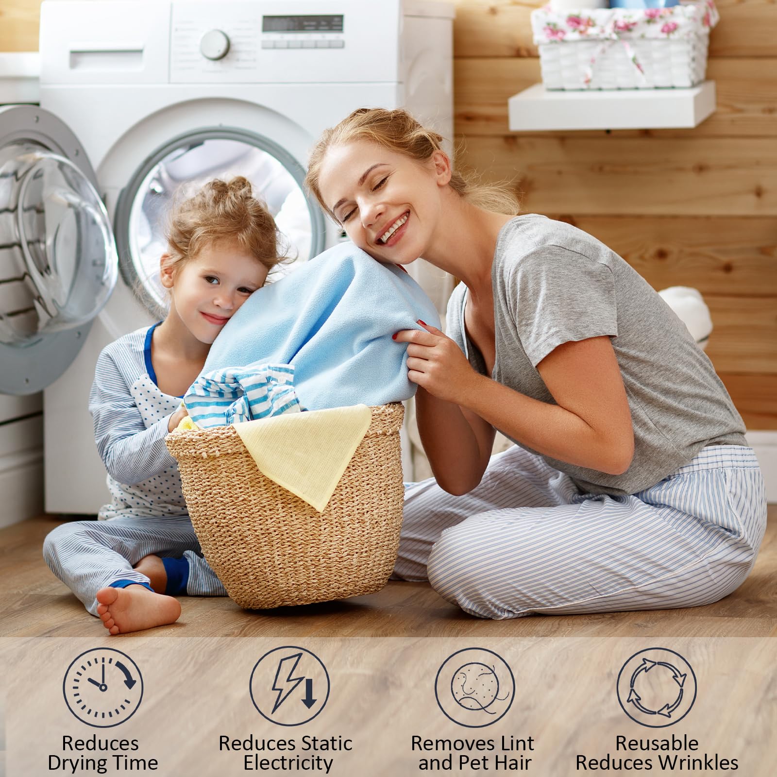 24 Pack XL Wool Dryer Balls - Natural Fabric Softener & Reusable Laundry Balls for Dryer with Storage Bag - Reduce Wrinkles & Shorten Drying Time - Perfect for Eco-Friendly Laundry & Softening Clothes