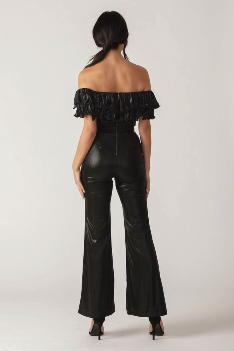 ANGEL EYES Coated Woven Jumpsuit for Women - Stylish One-Piece Outfit for Casual Wear, Night Out & Fashion Events