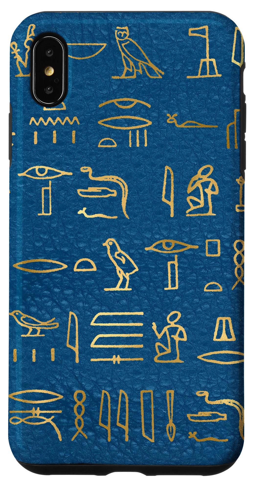 Egyptian Hieroglyphics iPhone XS Max Case - Ethnic Pattern Protective Phone Cover for Men & Women - Perfect for Travel, Work, and Everyday Use