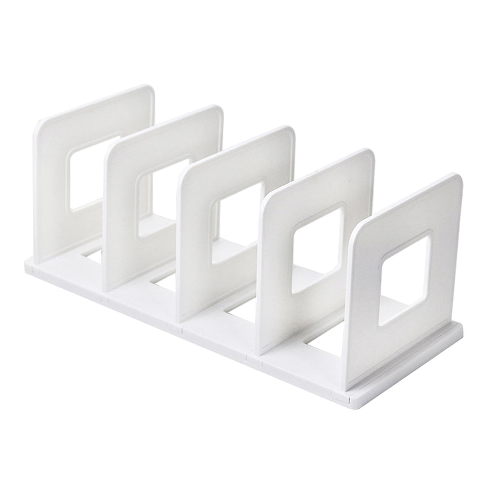 Desktop Book Organizer Stand - Adjustable Book Divider & Bookshelf Support for Office, Study Room - White | Perfect for Office Organization, Reading & File Storage