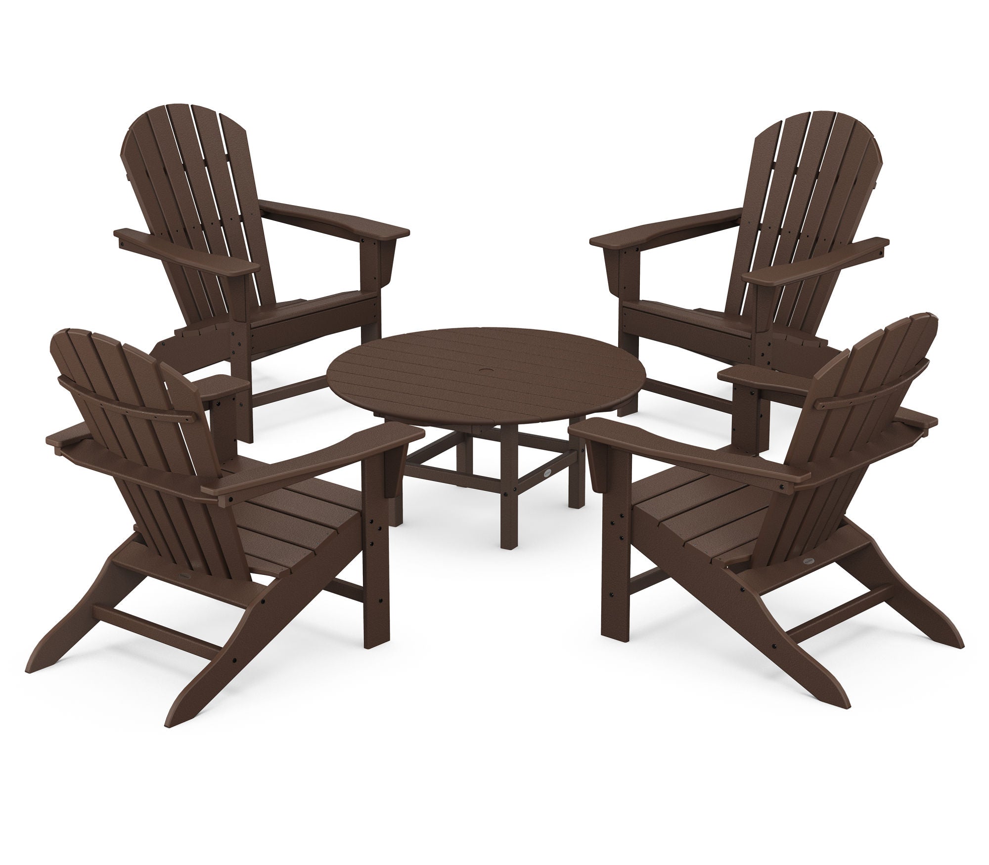POLYWOOD South Beach 5-Piece Outdoor Conversation Set - Durable All-Weather Wicker Patio Furniture for Poolside, Garden & Backyard Relaxation