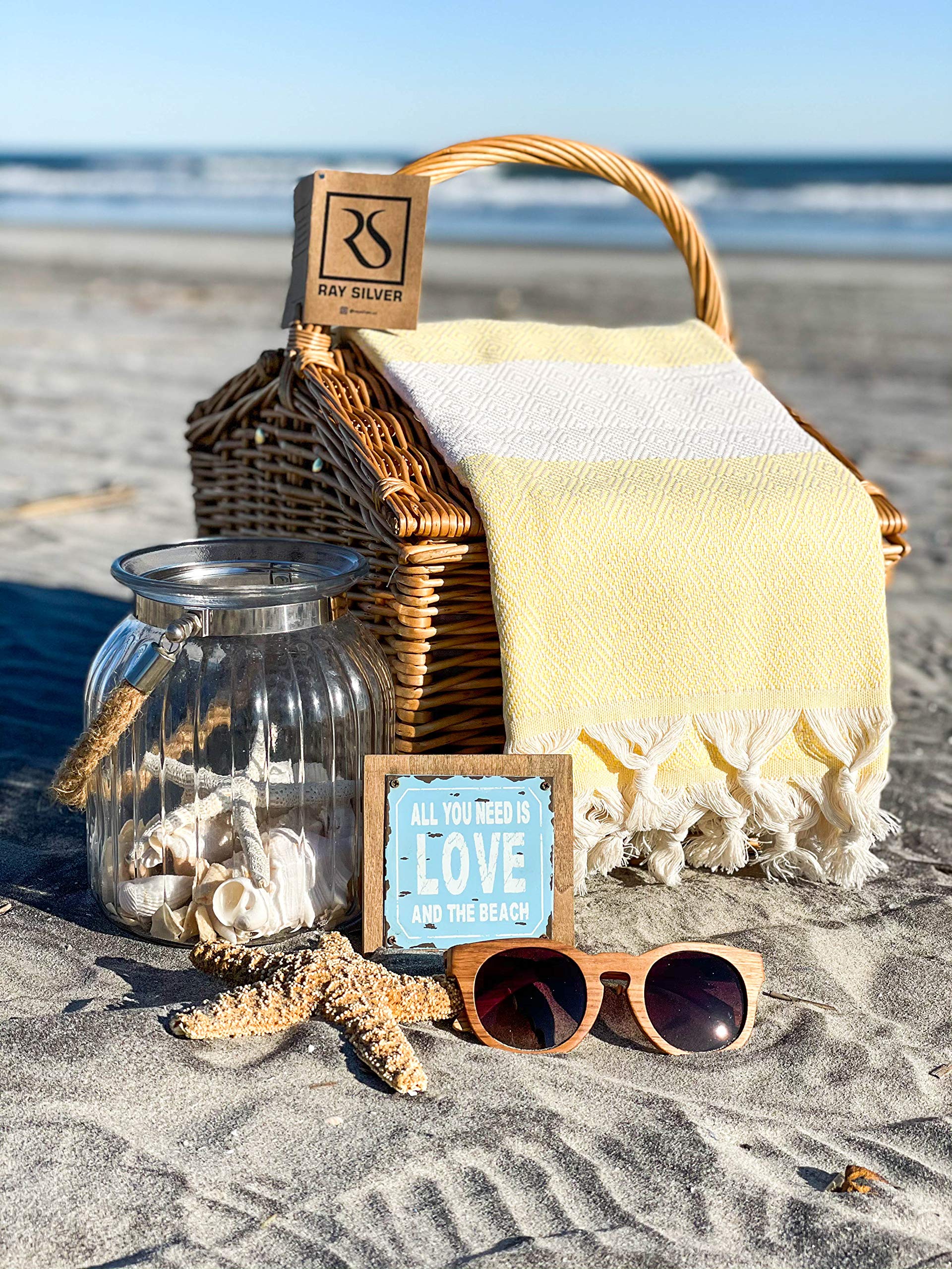 **Premium Turkish Beach Towel - Extra Large 40x71 Inch - 100% Cotton, Quick Dry & Sand-Free - Oversized Travel & Pool Towel for Adults - Perfect for Beach, Vacation, Yoga & Picnic**