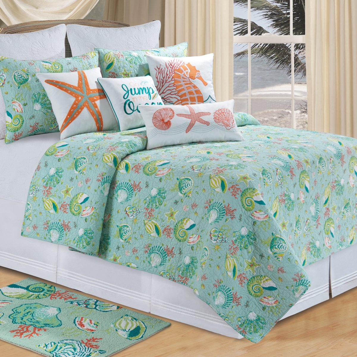 C & F Enterprises Laguna Breeze Full/Queen Quilt Set - Lightweight Bedspread for All Seasons | Perfect for Master Bedroom, Guest Room & Vacation Homes