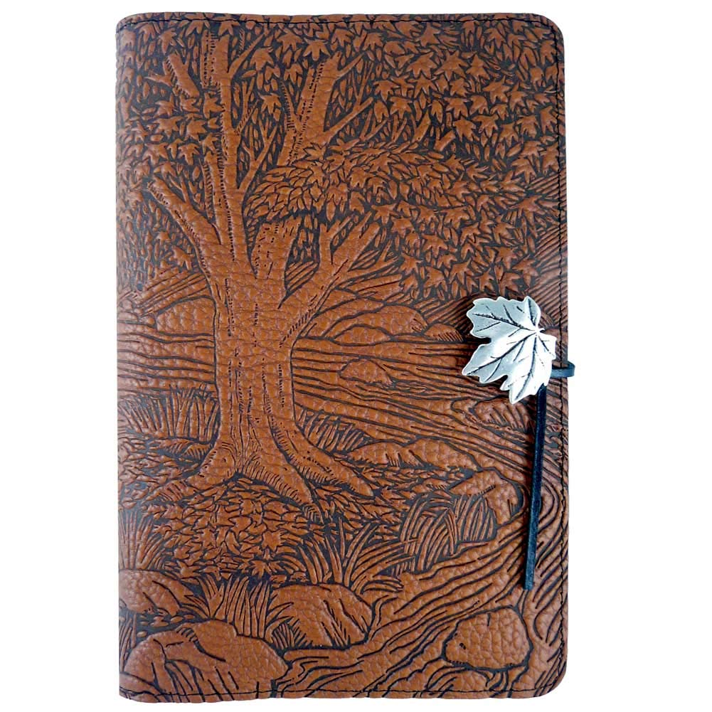 Creekside Maple Tree Genuine Leather Journal Cover - 6x9 Inch Refillable Hardbound Notebook - Perfect for Writing, Sketching & Daily Planning