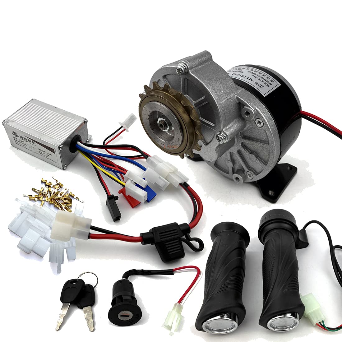 L-faster 250W Electric Bike Conversion Kit with Freewheel Geared Motor, 16T Bicycle Sprocket, Controller & Throttle Handle - Perfect for DIY E-Bike Upgrades & Urban Commuting