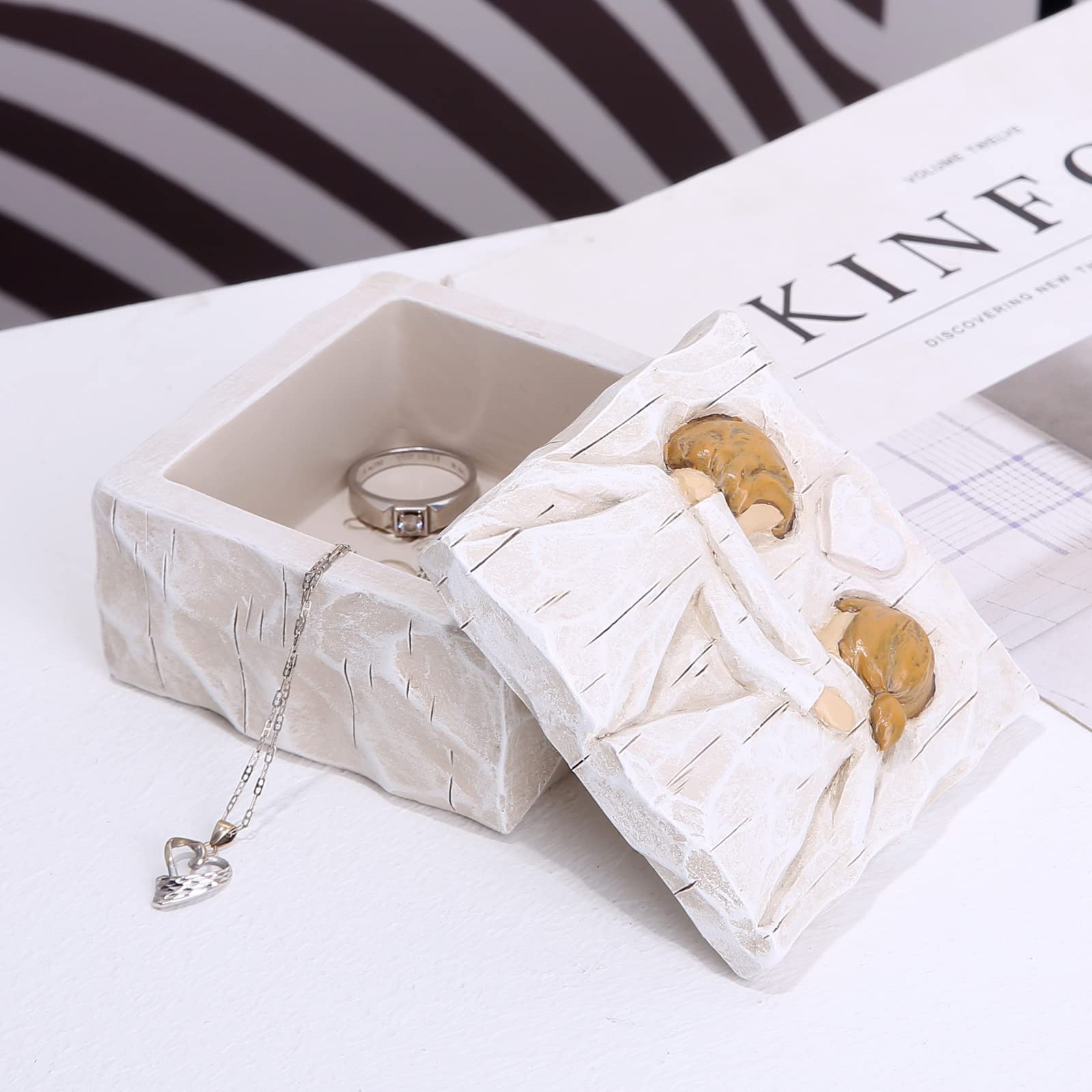 Hand-Painted Friendship Jewelry Keepsake Box - Anniversary Memory Gift Box for Mom, Grandma & Women - Decorative Home Decor Jewelry Storage - Perfect for Gifts, Wedding, Birthday & Special Occasions