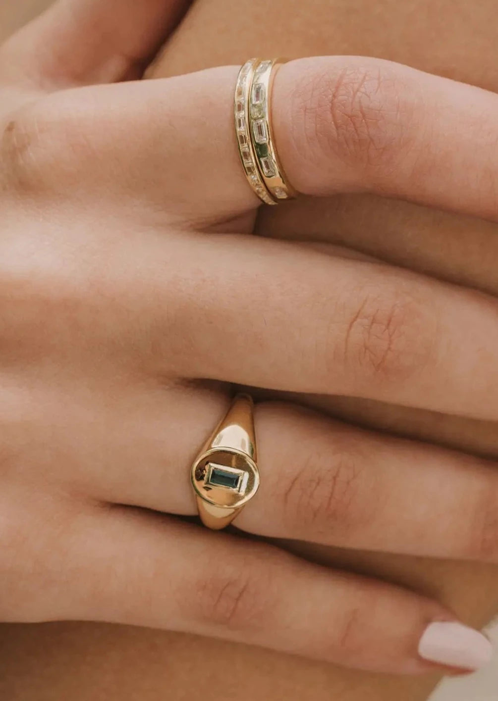 Paige Stackable Rings Set - Trendy Layered Rings for Women, 14K Gold Plated Minimalist Stacking Bands for Everyday Wear, Gift for Her, Perfect for Layering & Mixing with Other Jewelry