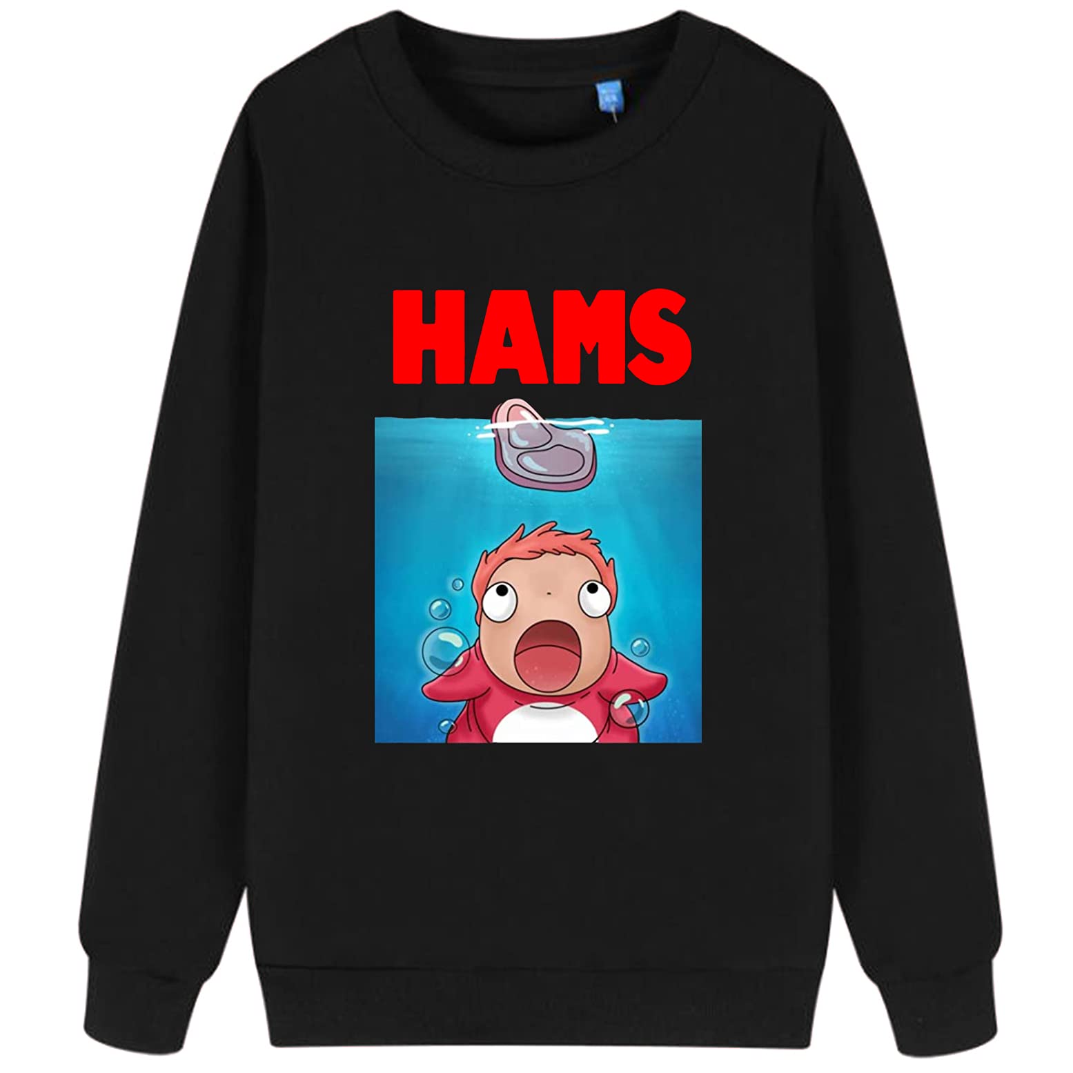 Funny Ponyo Anime Sweatshirt for Men - Cute Cartoon Graphic Pullover Hoodie - Perfect for Cosplay, Anime Conventions & Casual Wear