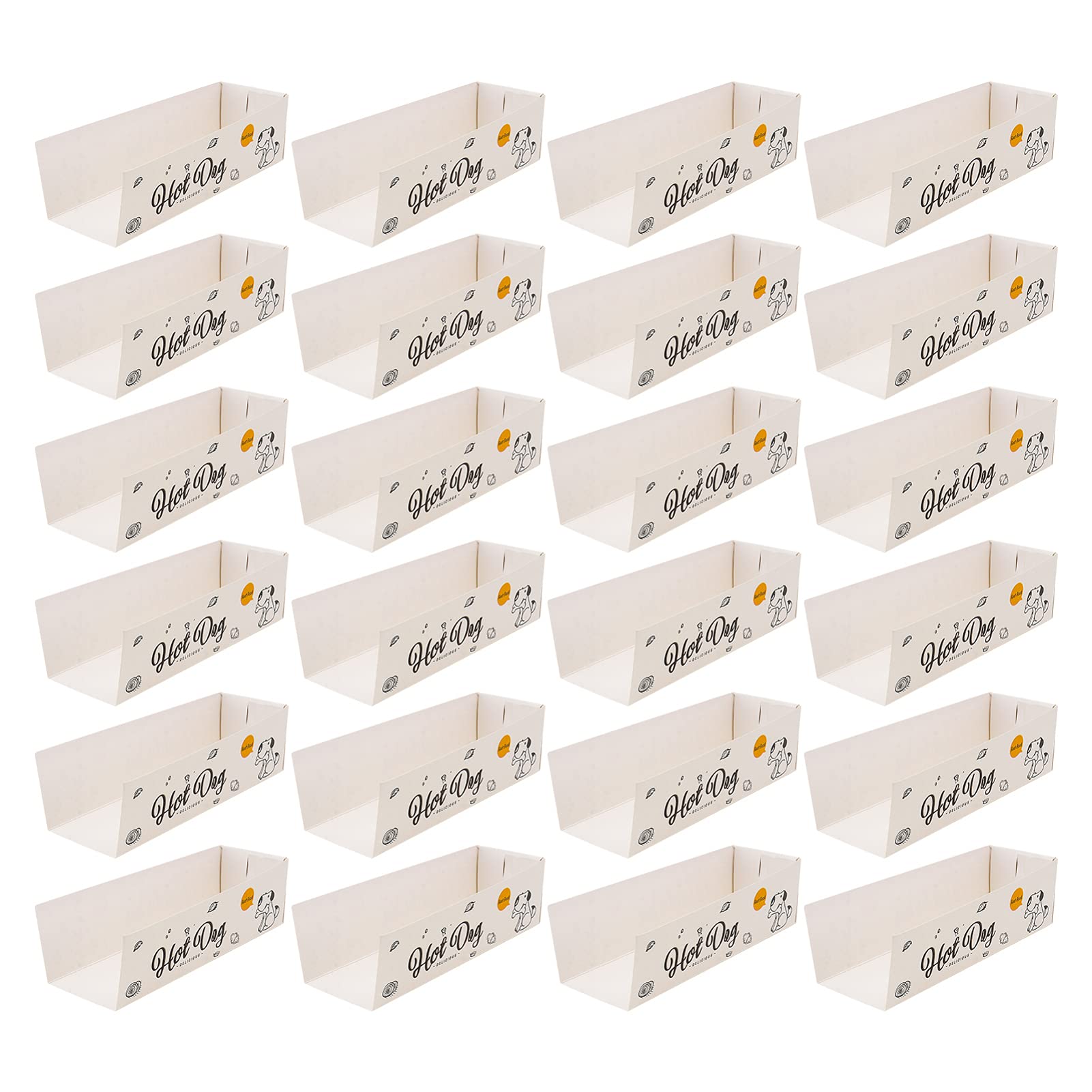 DOITOOL 100-Pack Disposable White Paper Food Trays - Grease Resistant Nacho, Taco, Hot Dog & Snack Serving Boxes for Parties, Events & Food Trucks
