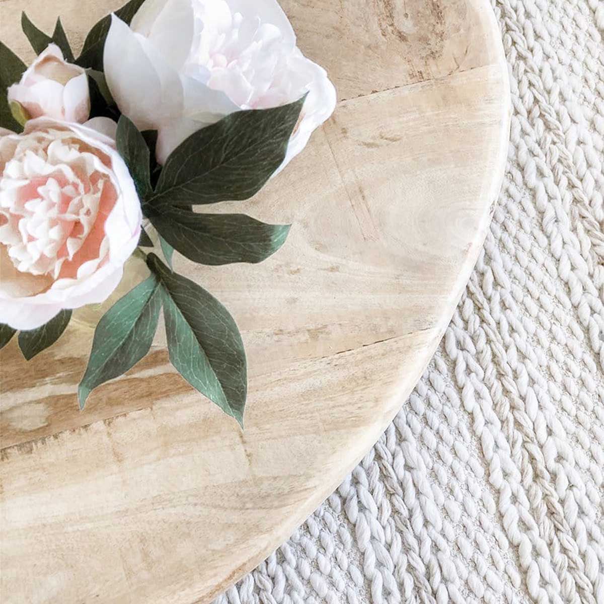 Handwoven Isabella Braided Rug - Soft Cotton Jute Blend for Living Room, Bedroom & Nursery - Non-Slip Eco-Friendly Floor Mat for Home Decor