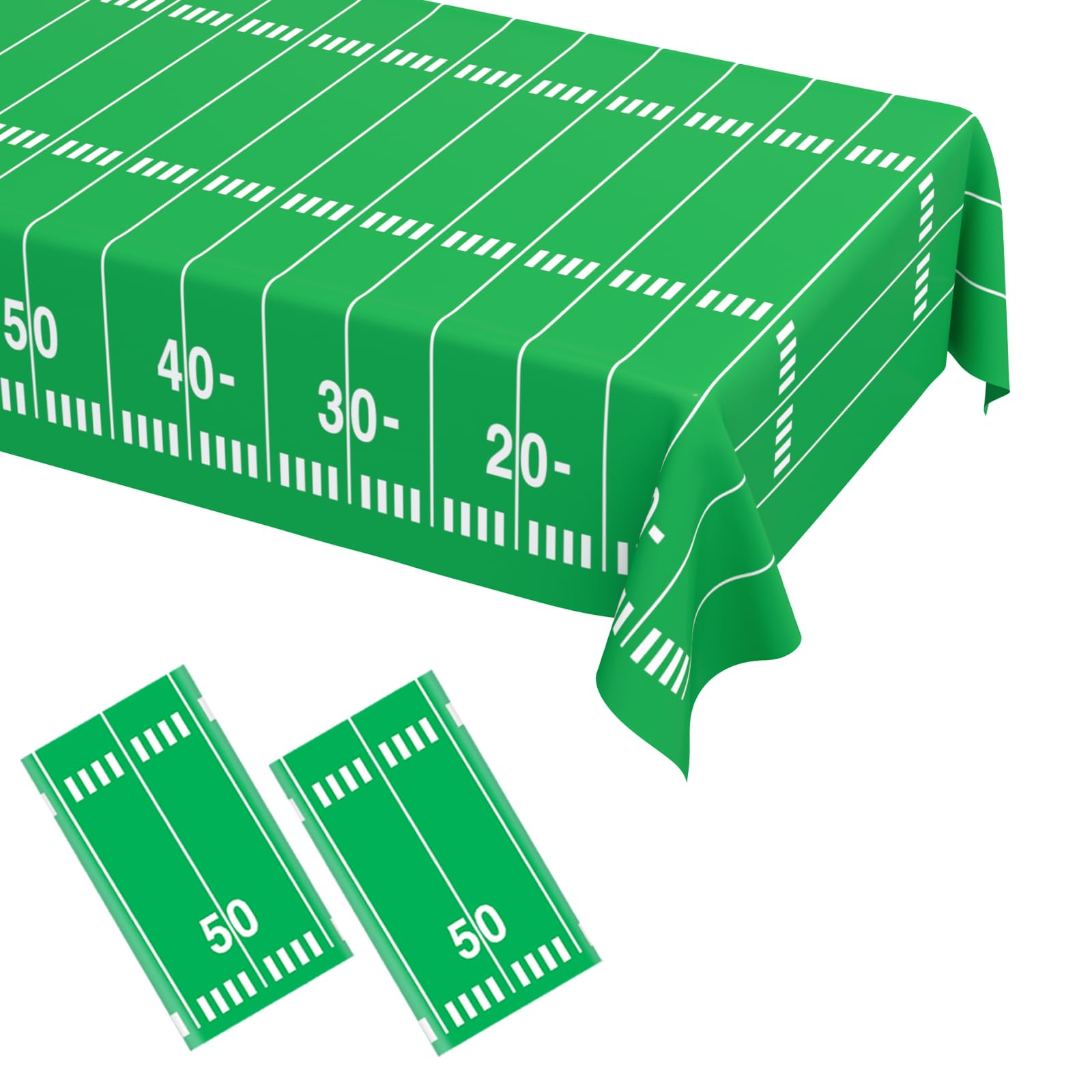 WNINK Football Table Cover 2 Pack - 54 x 108 Inch Plastic Football Tablecloth for Birthday Parties, Sports Themed Events & Game Day Decorations - Perfect for Super Bowl Parties, Tailgating & Football Fan Gatherings
