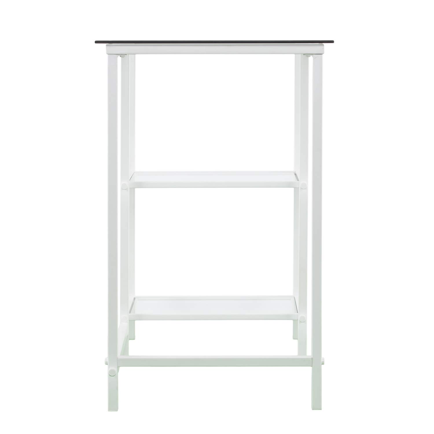 SEI Furniture Layton Metal and Glass Student Desk - White Study Desk for Home Office, Dorm Room, or Small Spaces