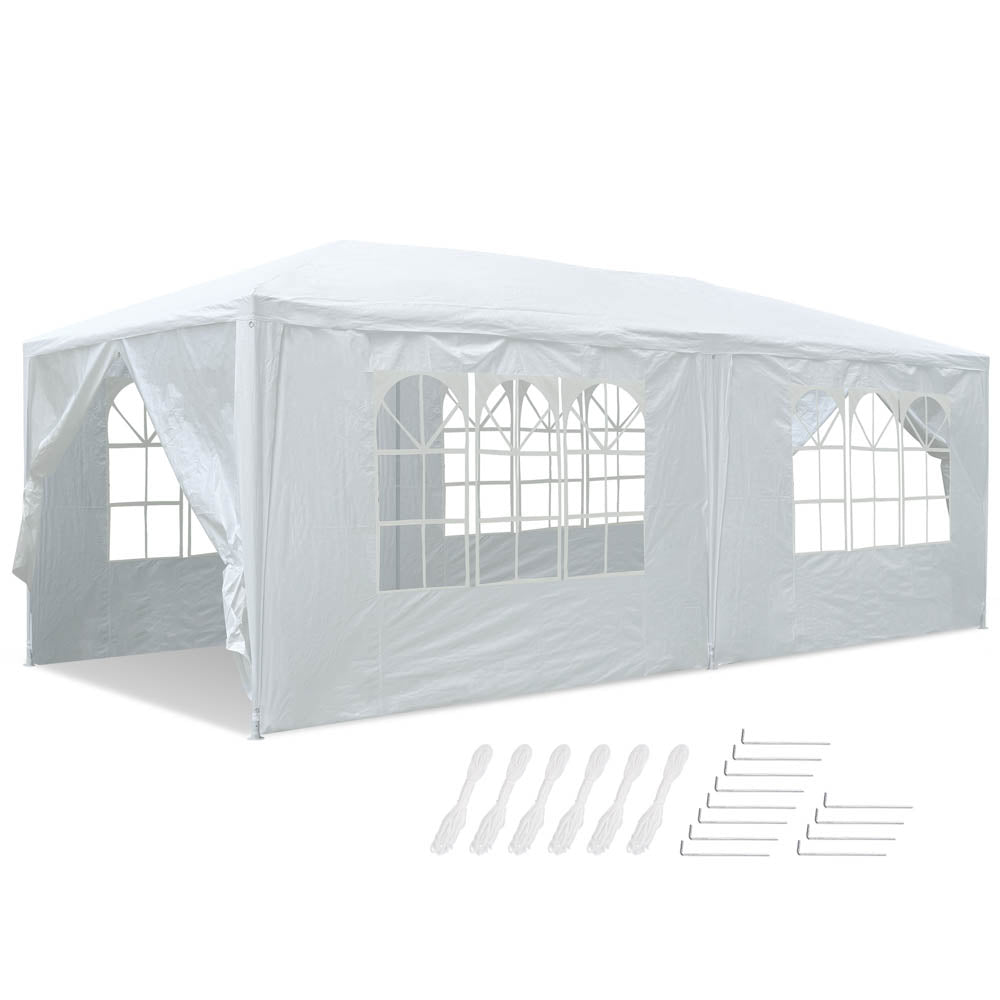 10x20 Wedding Party Tent with 6 Sidewalls & Screen - Outdoor Canopy for Events, Receptions, and Gatherings - TheLAShop