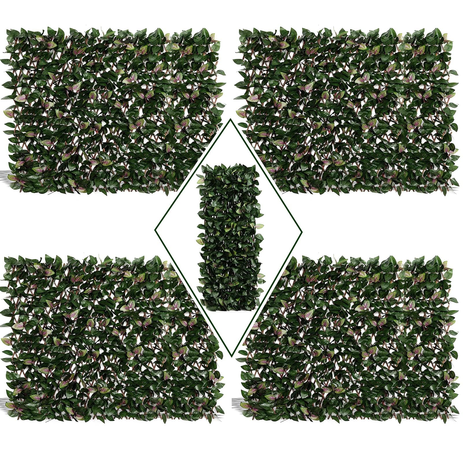 DOEWORKS 4PCS Expandable Faux Ivy Privacy Fence Screen - Outdoor Balcony Patio Garden Backyard Decor, Natural Greenery Backdrop for Home, Wedding & Party Decorations