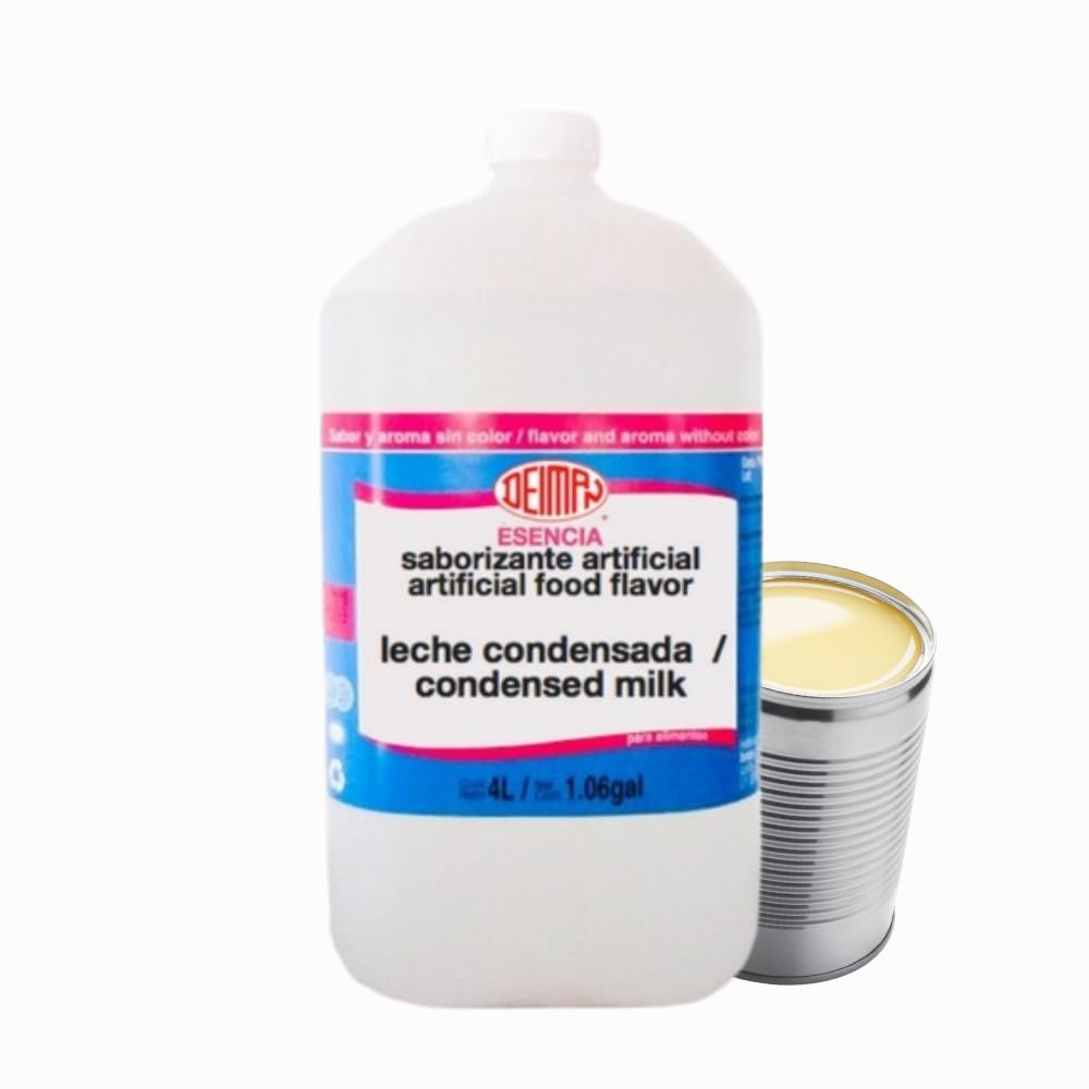 Premium Deiman Artificial Condensed Milk Flavoring - 1 Gallon Bulk Size for Baking, Coffee, Desserts & Beverages