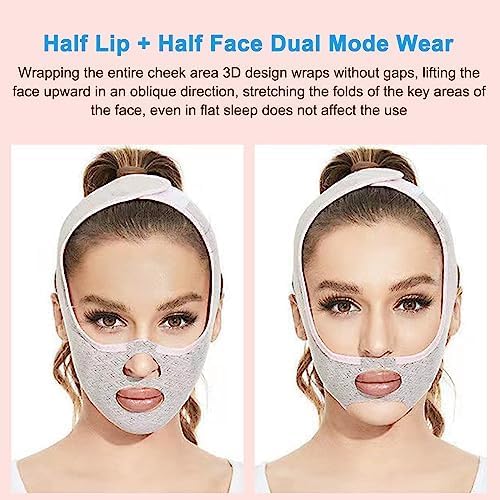 Reusable V-Line Lifting Face Mask - Contouring Sleeping Chin Strap for Double Chin Reduction & Jawline Definition | Slimming Face Band for Nighttime Use, Beauty Sleep & Facial Firming