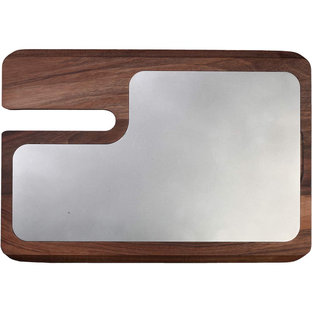 Premium Berkel Presenting Board for Red Line 250 Slicers - Solid Wood Base with Stainless Steel Plate - Perfect for Displaying Meat, Prosciutto, Cheese & Vegetables - Handcrafted in Italy - Ideal for Deli Counters, Charcuterie Boards & Gourmet Food Presentation