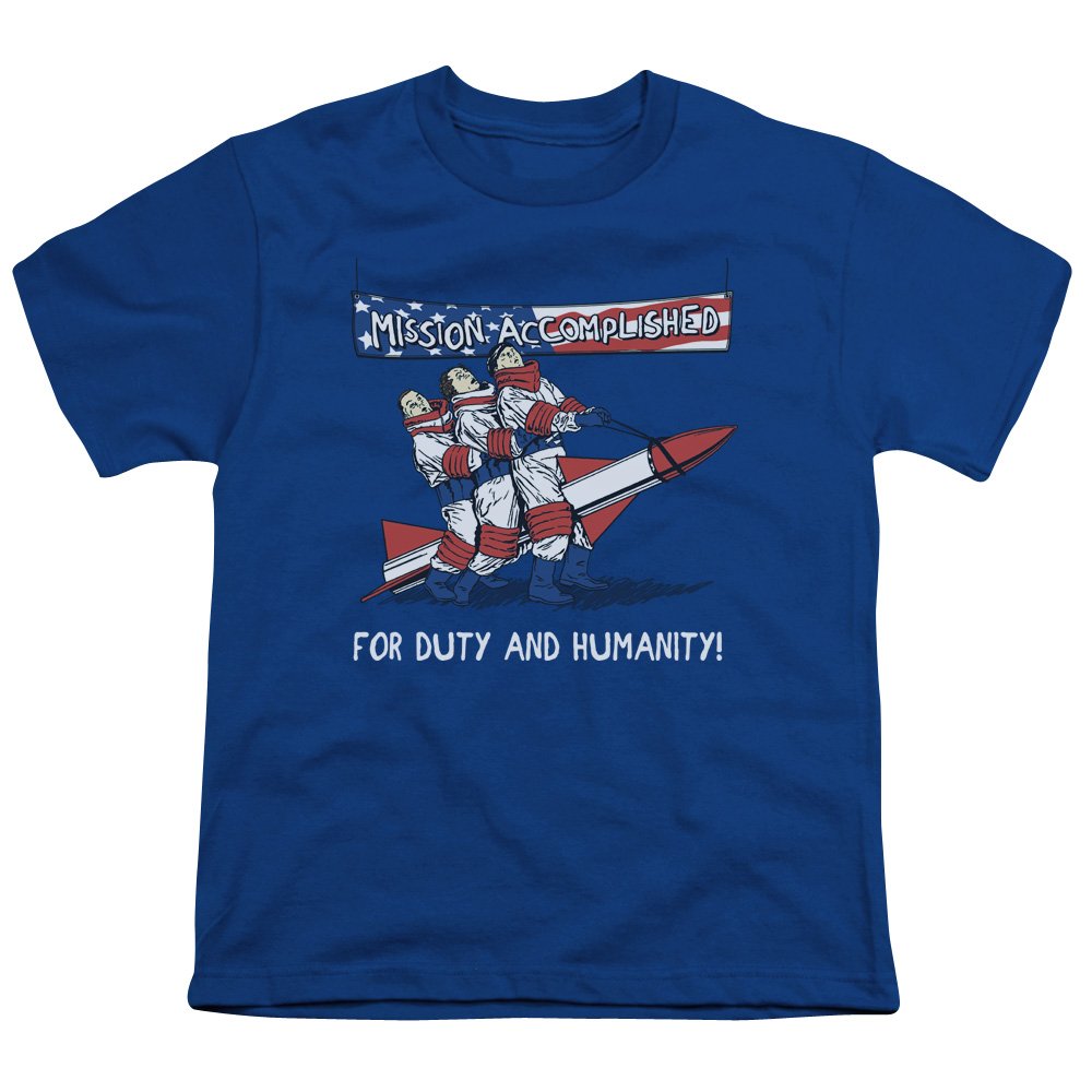 Three Stooges Mission Accomplished Graphic T-Shirt - Funny Unisex Youth Tee for Boys & Girls - Perfect for School, Parties & Casual Wear