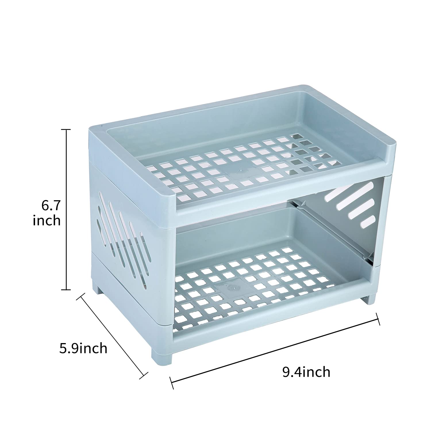 2-Tier Bathroom Organizer Countertop - Multi-Function Kitchen Cabinet Storage & Desk Organizer for Kitchen, Bathroom, Study & Office - Perfect for Small Space Organization & Clutter-Free Countertops