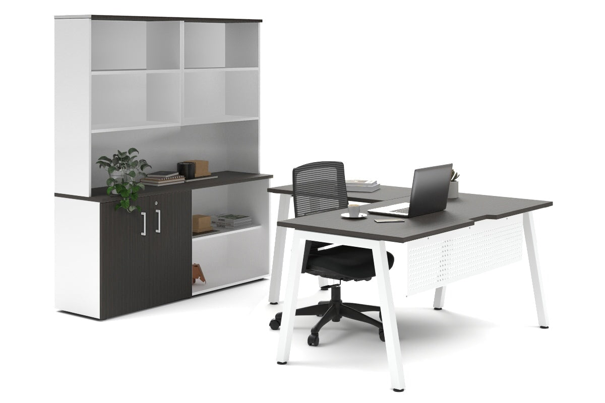 Quadro A Legs L-Shaped Executive Desk with White Legs [1800L x 1700W] - Perfect for Home Office & Modern Workspace