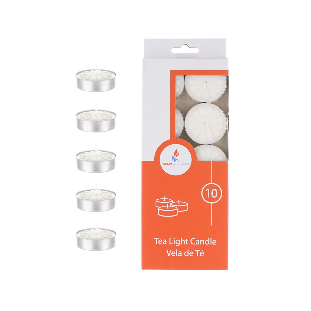 Premium Unscented Tea Light Candles - 10 Pack White Mini Candles for Home Decor, Weddings, Relaxation & Aromatherapy Use