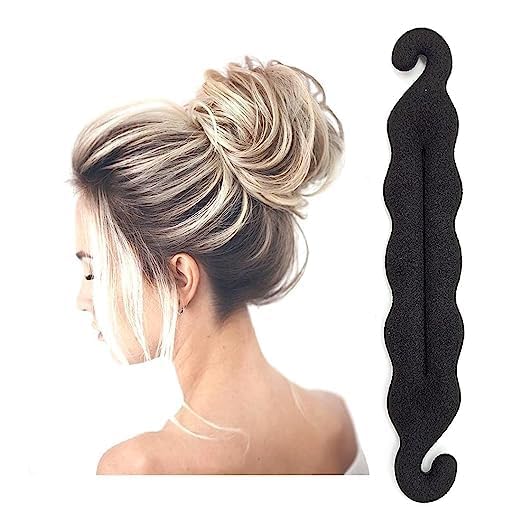 Readaeer Hair Donut Bun Maker - 2 Pack Magic Hair Styler Sponge Curler for Women & Girls (Black) - Perfect for Updos, Ponytails & Stylish Buns at Home or Parties