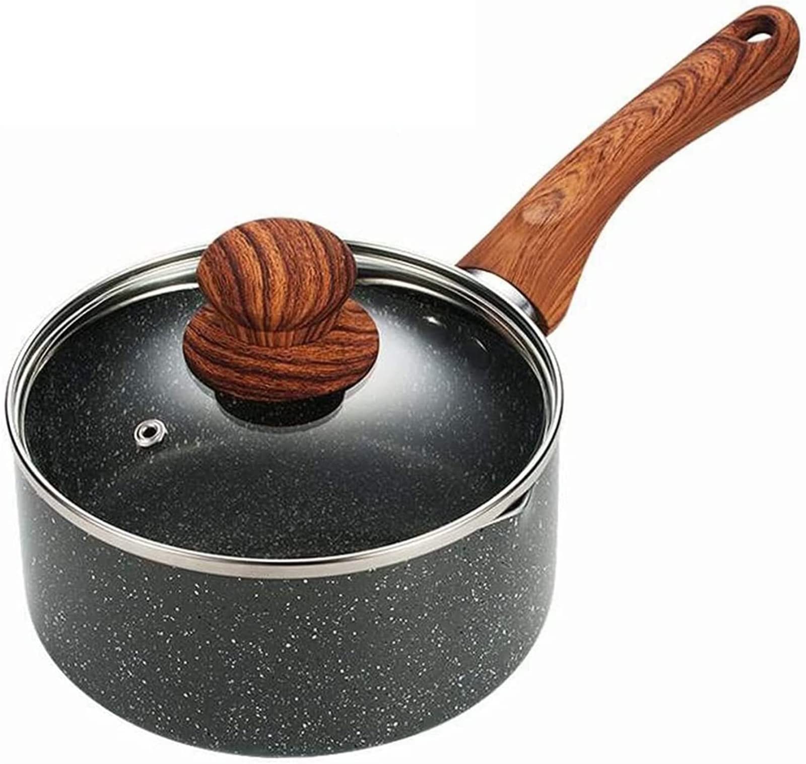 16cm Non-Stick Wok Pan - Small Cooking Pot for Milk, Soup & Sauce | Perfect for Home Kitchen, Camping & Dorm Cooking