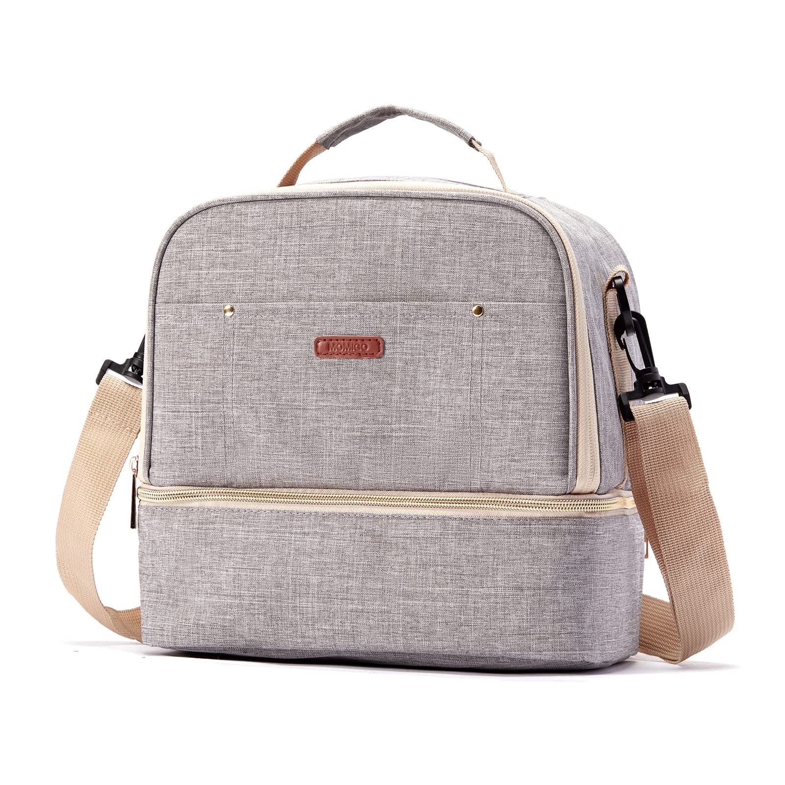 Portable Breast Pump Bag with Cooler Compartment - Insulated Double Layer Moistureproof Design for Breast Milk Storage - Perfect for Working Moms, Office Use & Outdoor Activities (Grey)