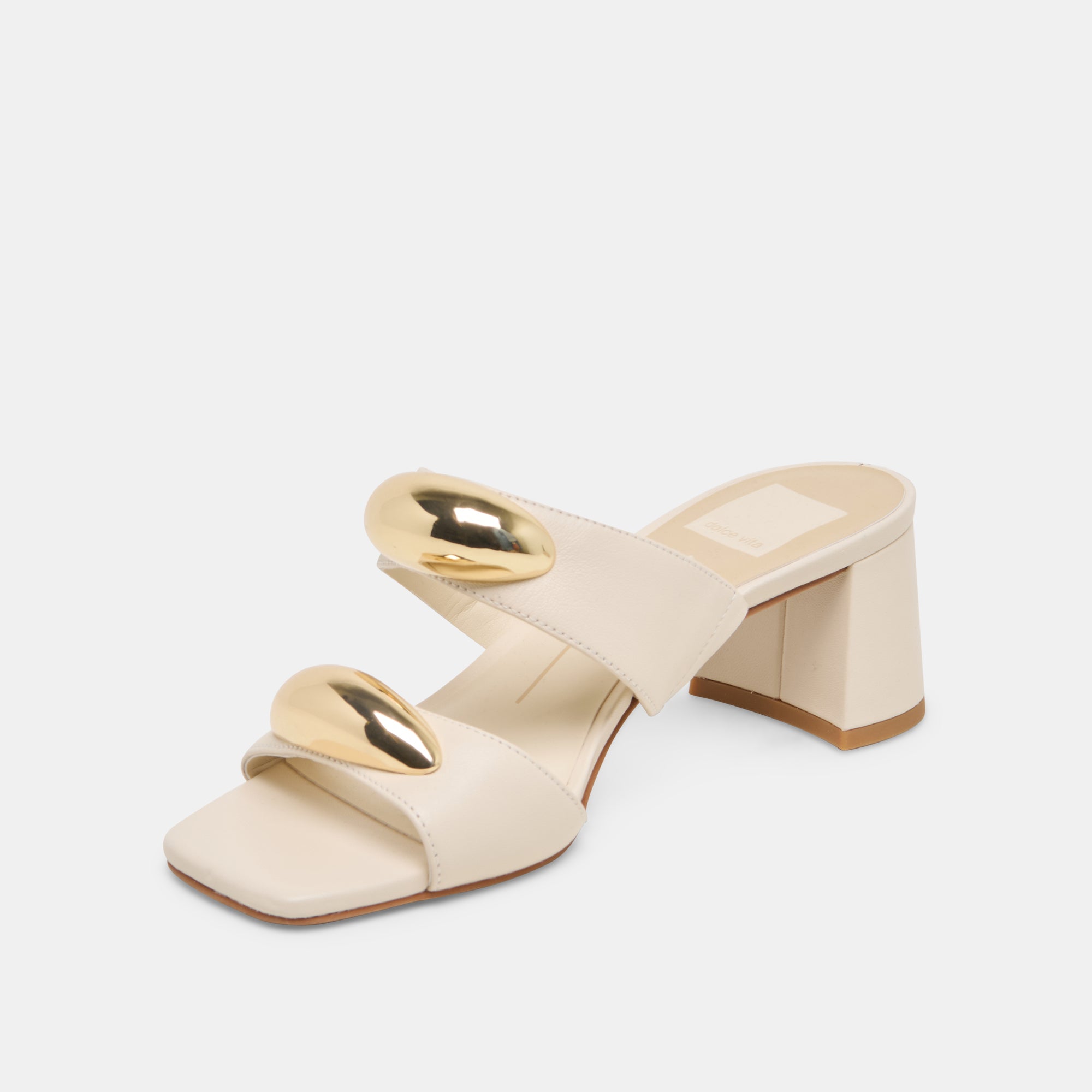 Barnet Women's Leather Heels - Stylish Bone Color High Heels for Work, Party & Evening Events
