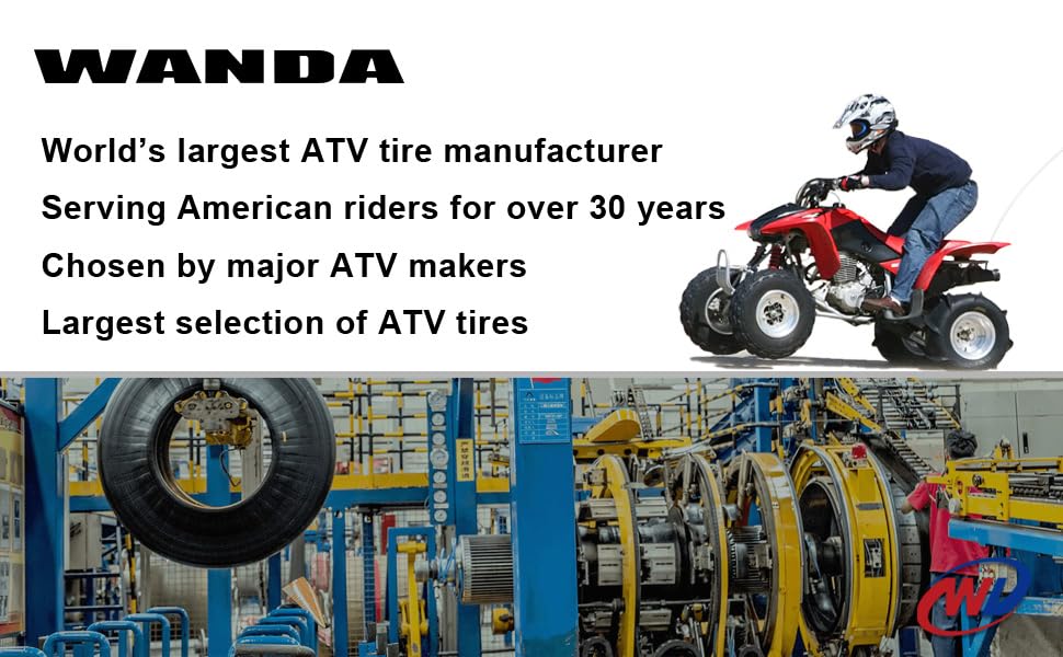 WANDA 25x10-12 ATV Mud Tires Complete Set - Fits 18-19 Kubota RTV X1140 & XG850 SIDEKICK - Perfect for Off-Roading, Farm Work & Trail Adventures