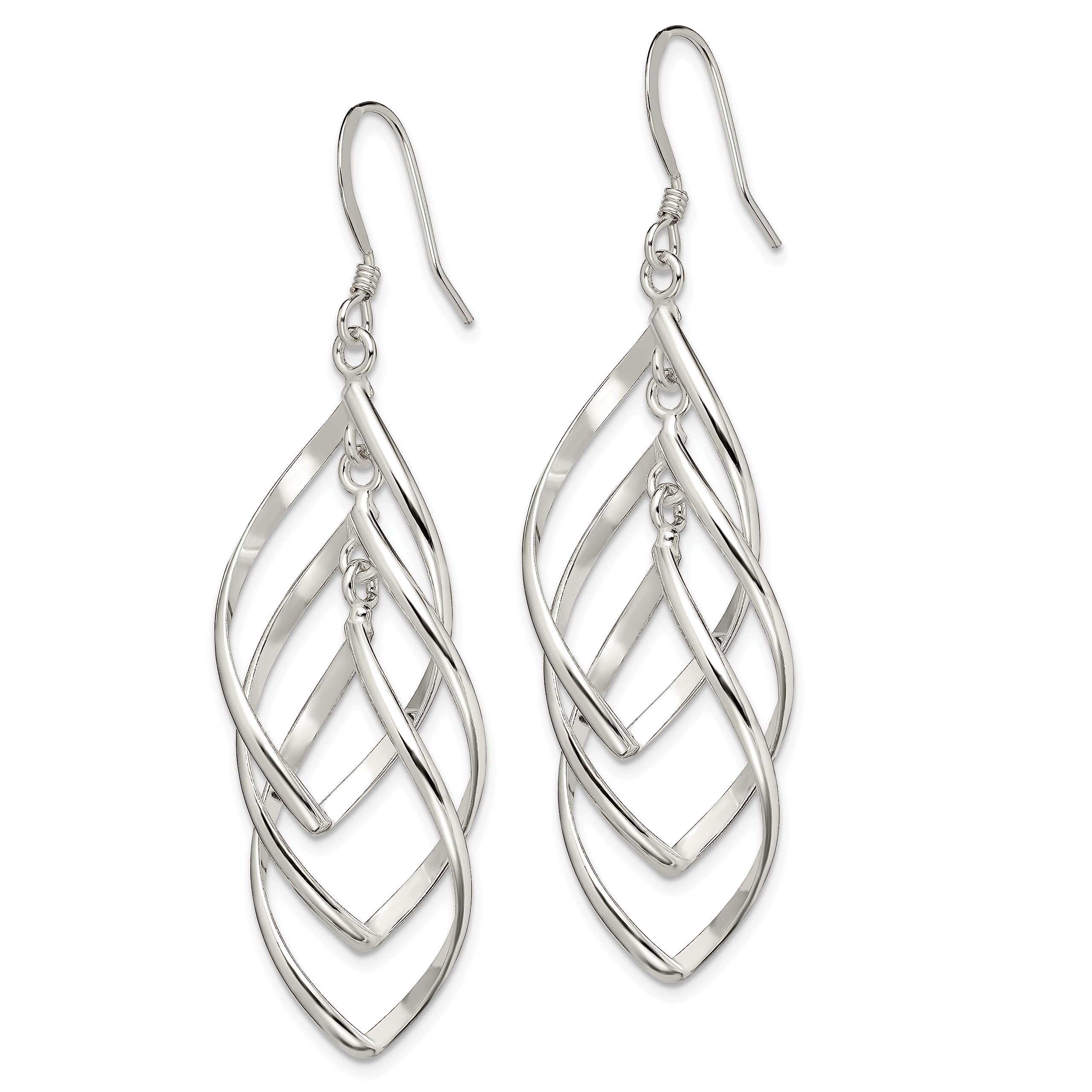925 Sterling Silver Twisted Drop Dangle Earrings for Women - Elegant Handmade Jewelry Gift for Birthday, Anniversary & Special Occasions | Night Out, Wedding & Party Accessories