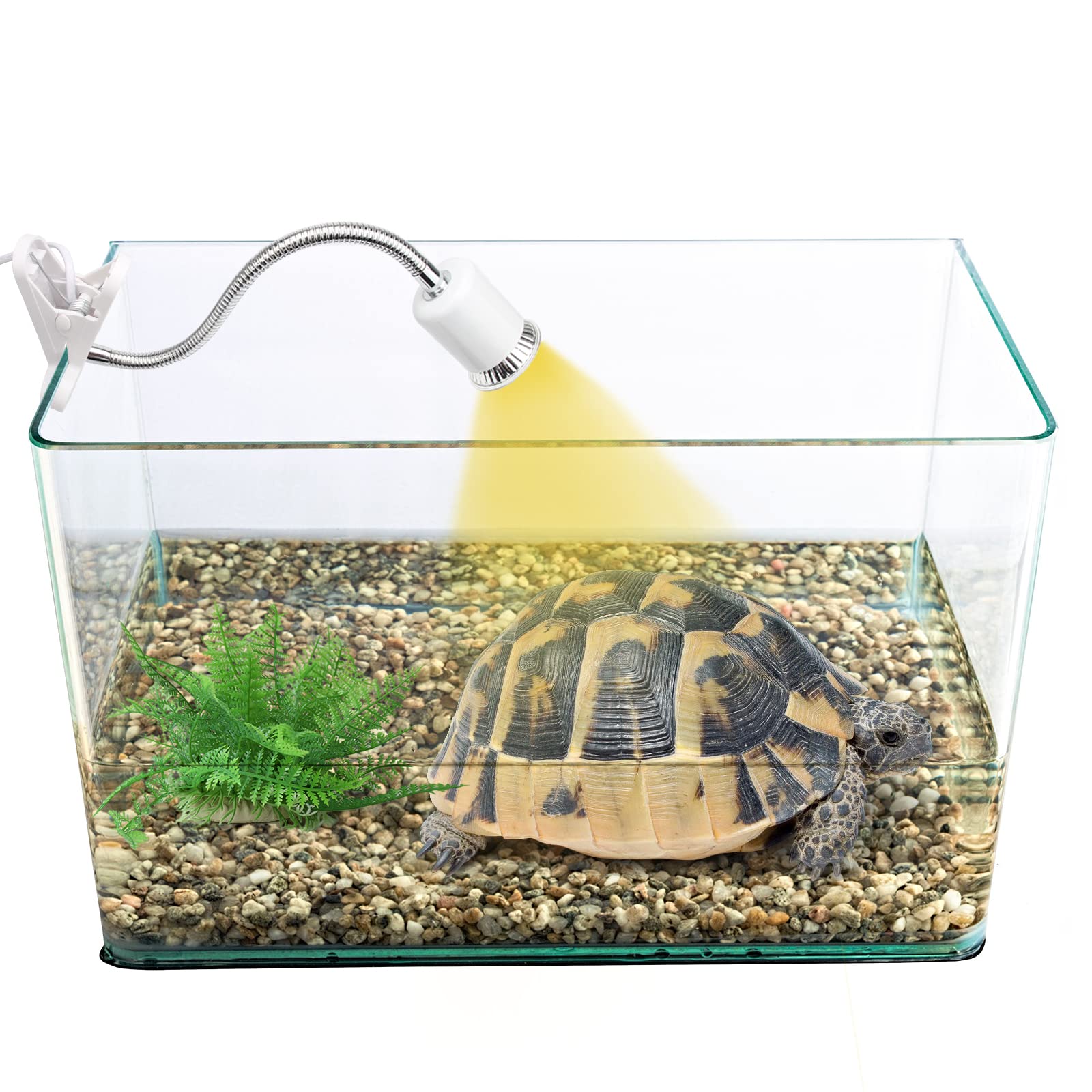 50W UVA UVB Reptile Heat Lamp with 2 Bulbs - Adjustable 360° Rotatable Clip & Switch - Ideal for Turtles, Lizards, Snakes & Amphibians - Perfect for Aquariums, Terrariums & Reptile Habitats