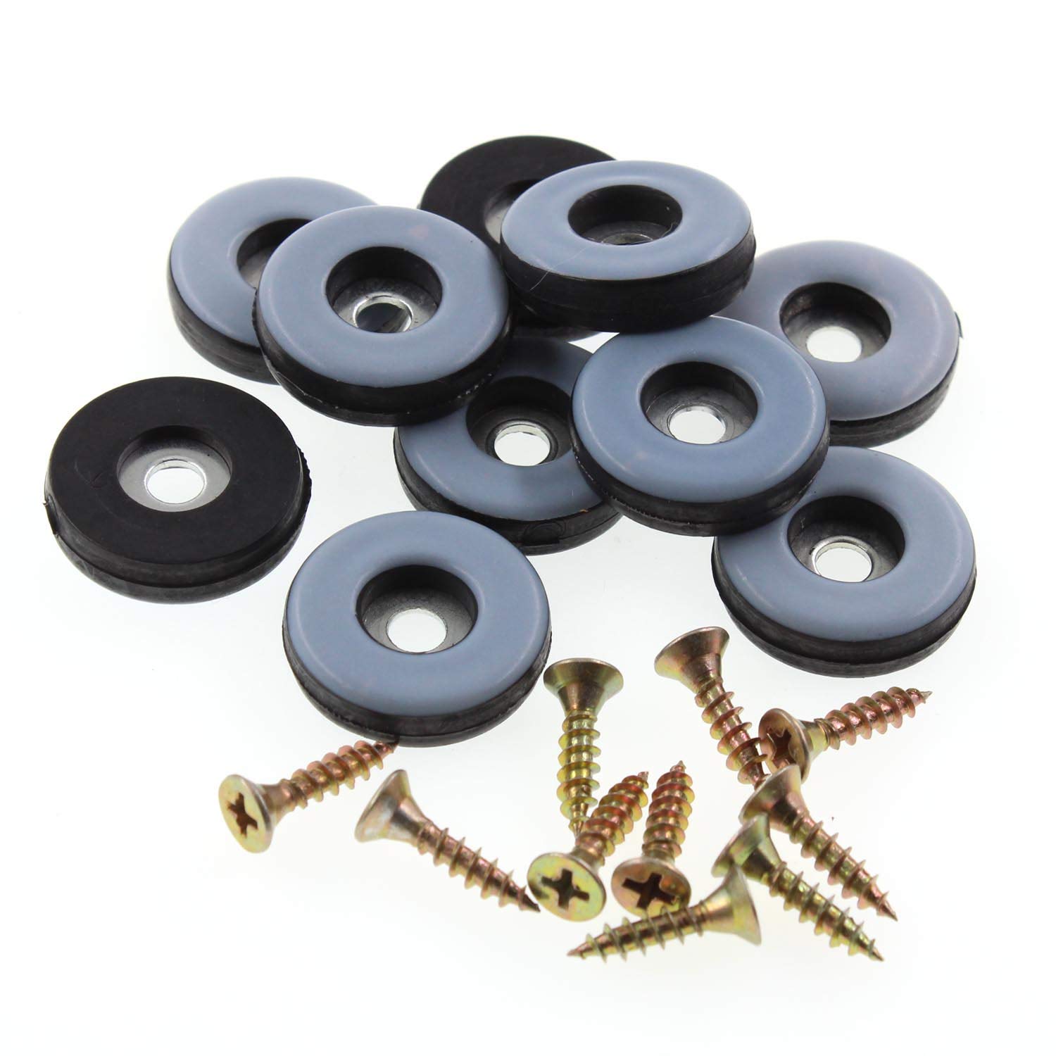 Non-Slip Furniture Pads - 20 Pack Round (22mm Diameter) Plastic Screw-On Floor Protectors for Chairs, Sofas & Couches - Hardwood Floor Protectors & Anti-Skid Grippers by ULIFESTAR - Perfect for Home, Office & Moving Furniture Safely