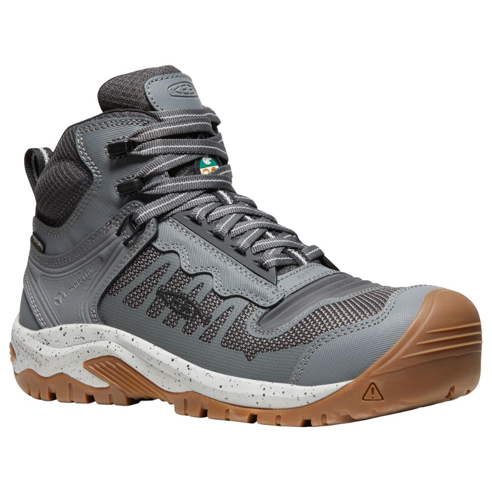 **Keen Reno MID Men's Waterproof Composite Toe Work Shoes - Grey (1027117) - Durable Safety Footwear for Construction, Hiking & Outdoor Work**